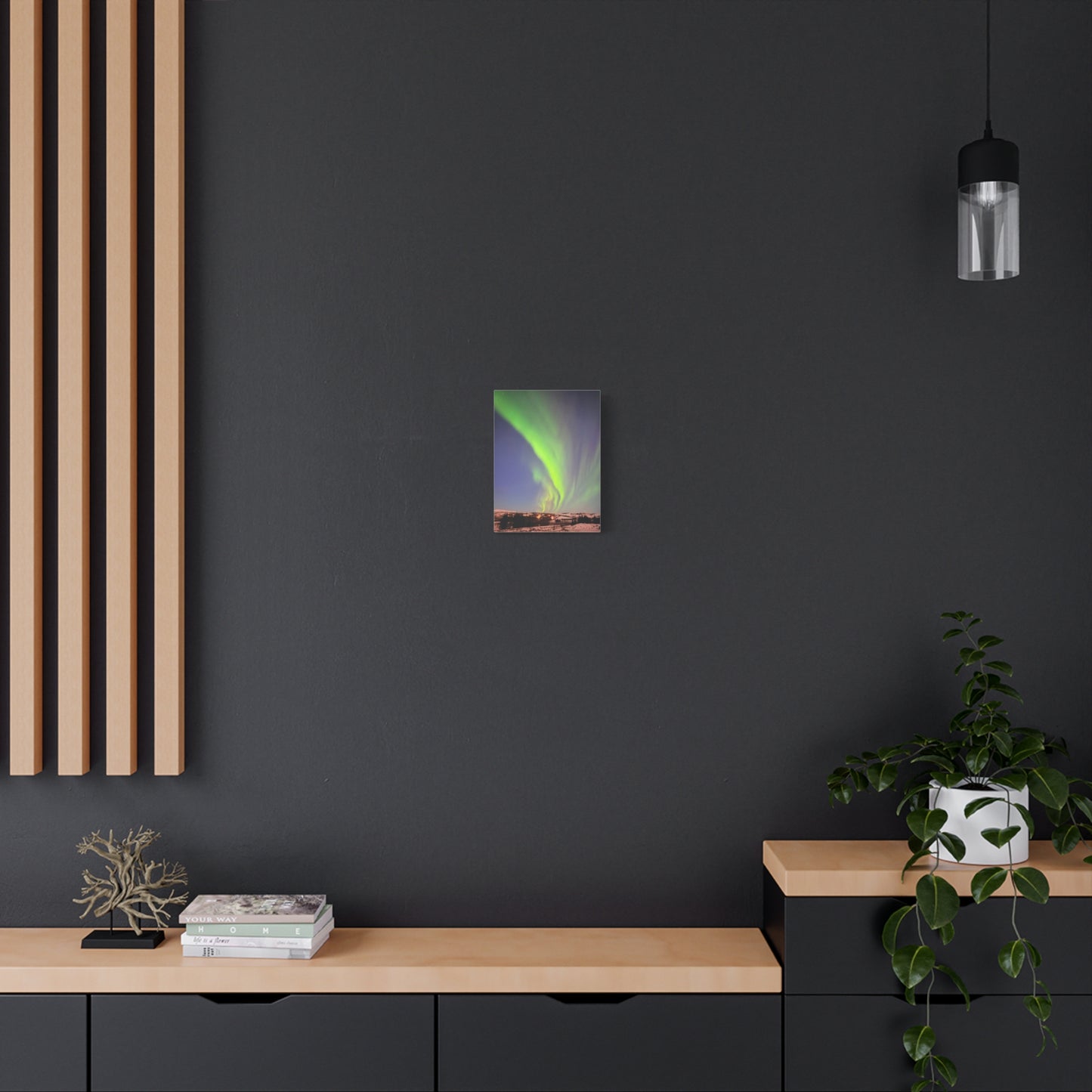 Aurora Borealis Canvas Art - 1.25" Stretched Wall Decor Iceland Northern Lights
