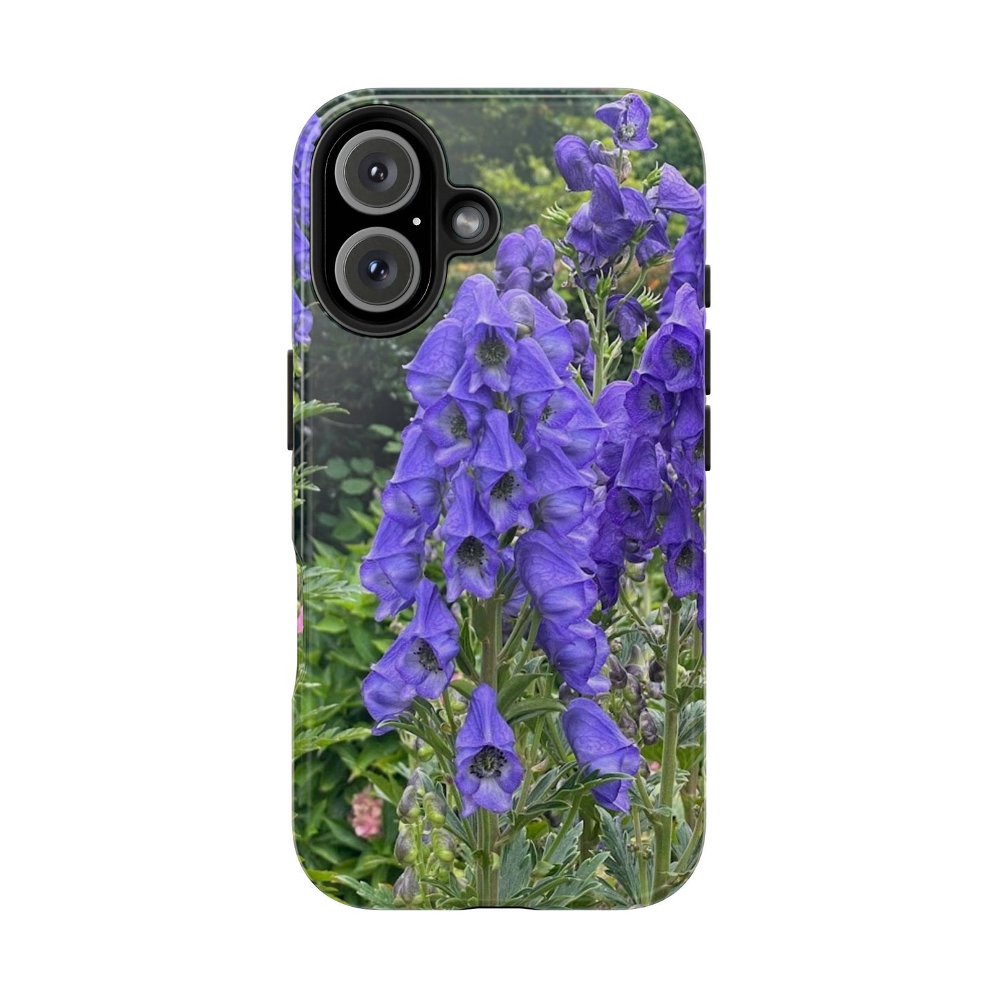 Elegant Floral Tough Phone Case - Purple Aconite Design