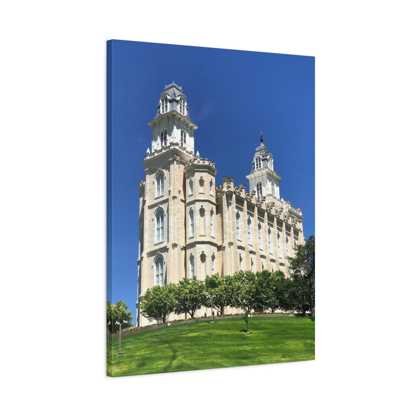 Matte Canvas Wall Art - Beautiful Architectural Print for Home Décor Manti Temple LDS