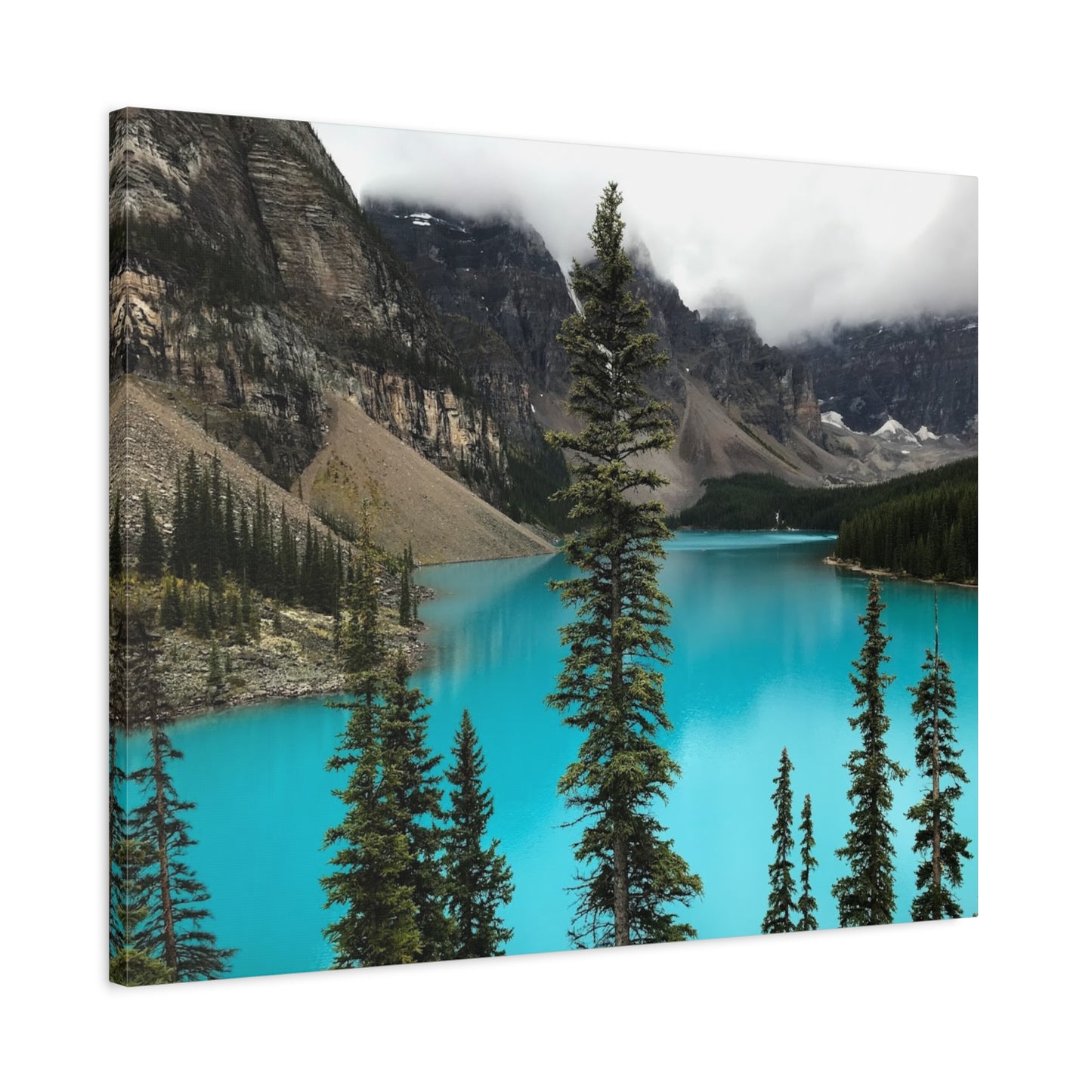 Scenic Landscape Canvas Wall Art - Tranquil Mountain Lake Decor