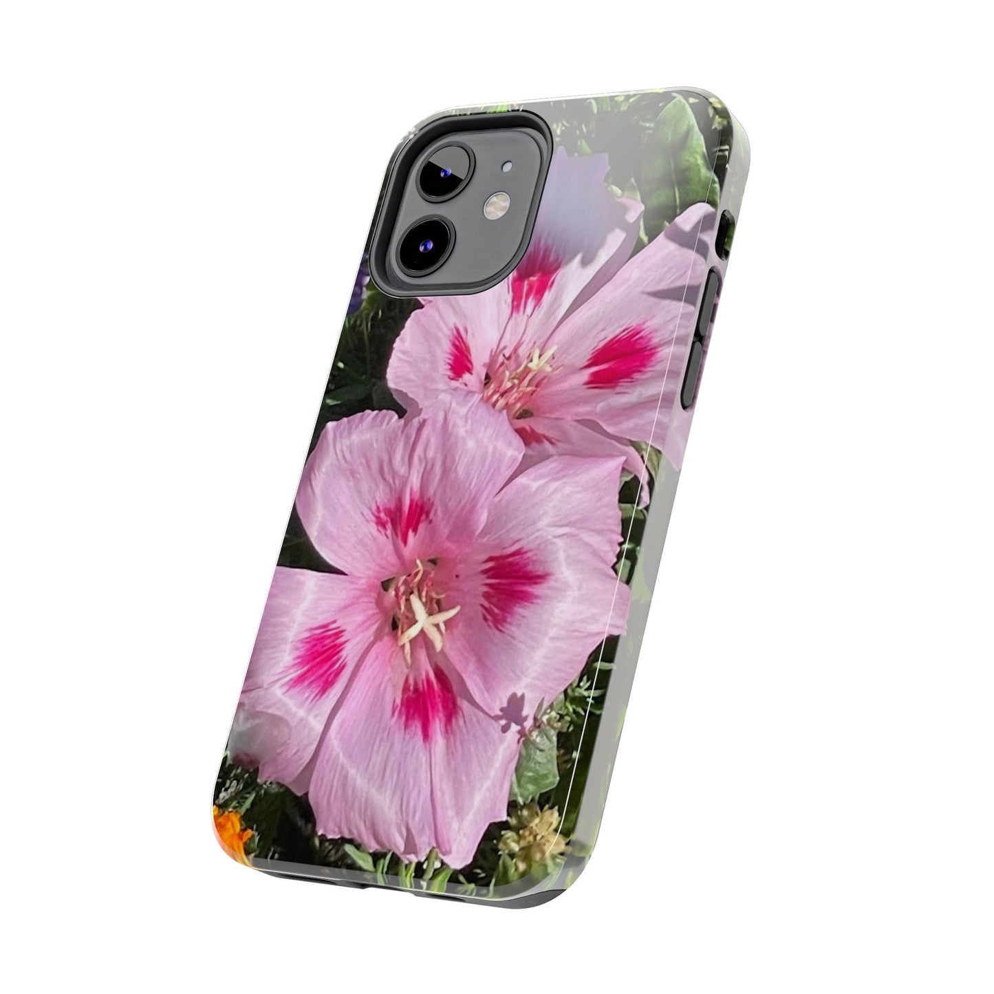 Vibrant Floral Tough Phone Case - Durable Protection with Stunning Pink Flowers