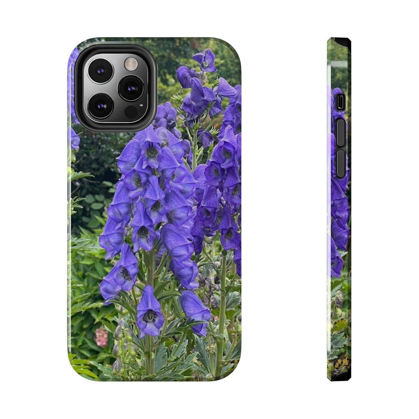 Elegant Floral Tough Phone Case - Purple Aconite Design