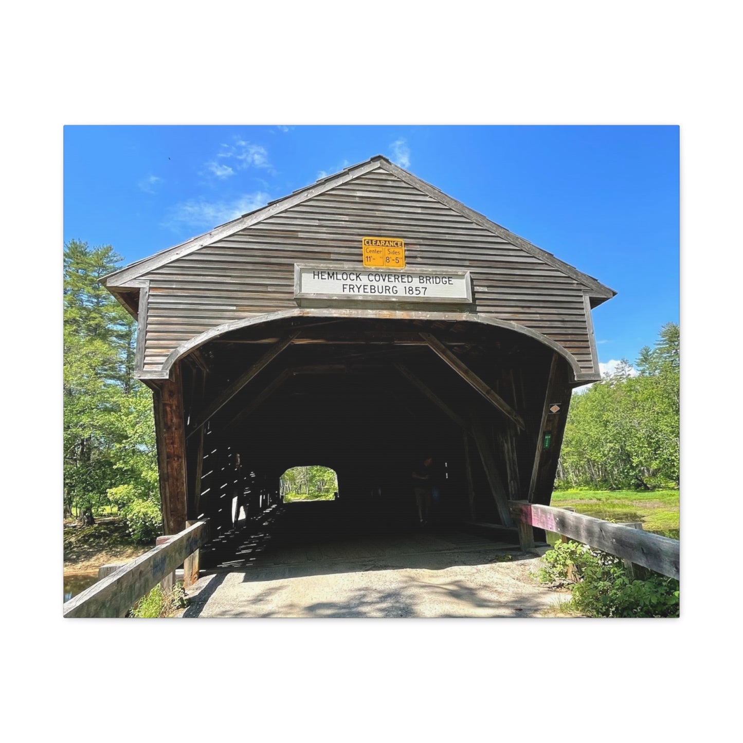 Scenic Covered Bridge Canvas Art – 1.25" Stretched Wall Decor for Nature Lovers