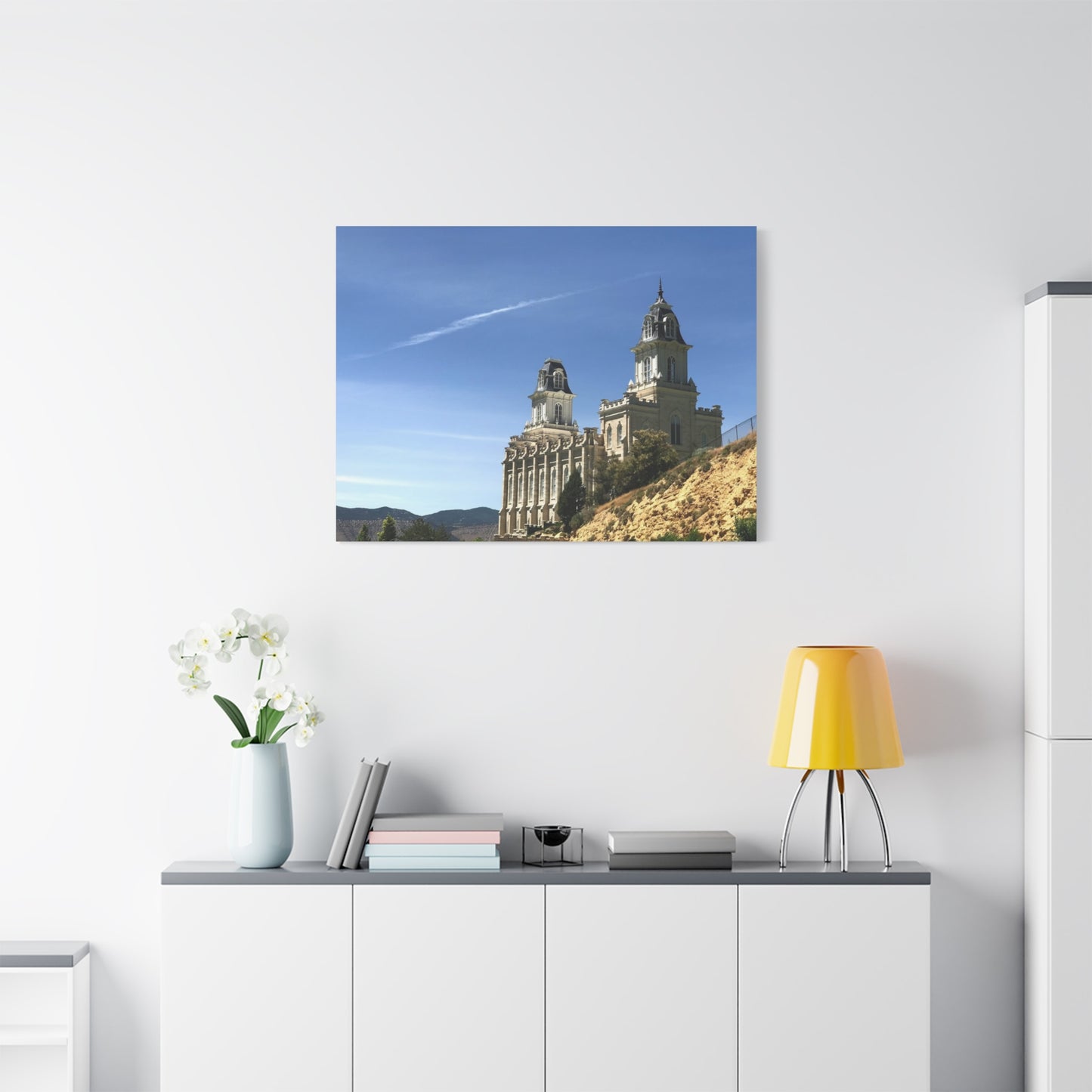 Stretched Matte Canvas Print of Historic Architecture Manti Temple LDS