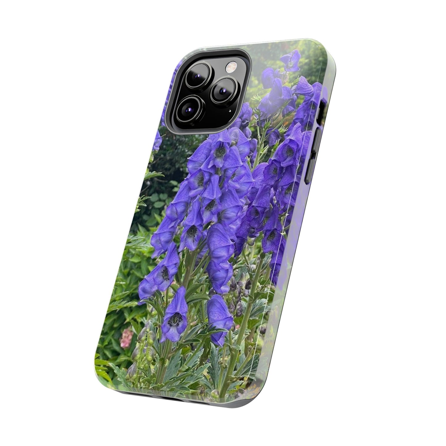 Elegant Floral Tough Phone Case - Purple Aconite Design