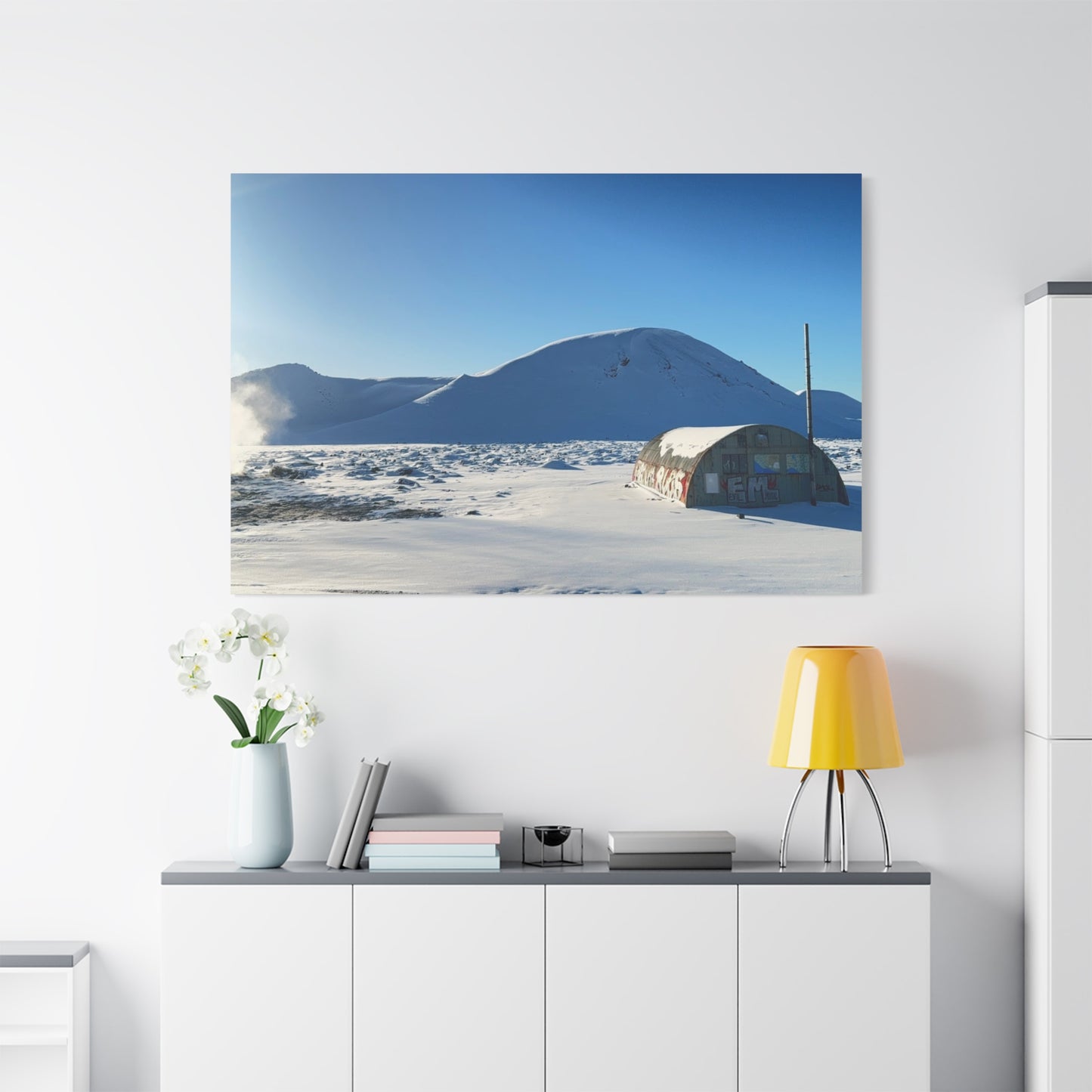 Snow-Covered Landscape Canvas Art - Stretched Matte Print
