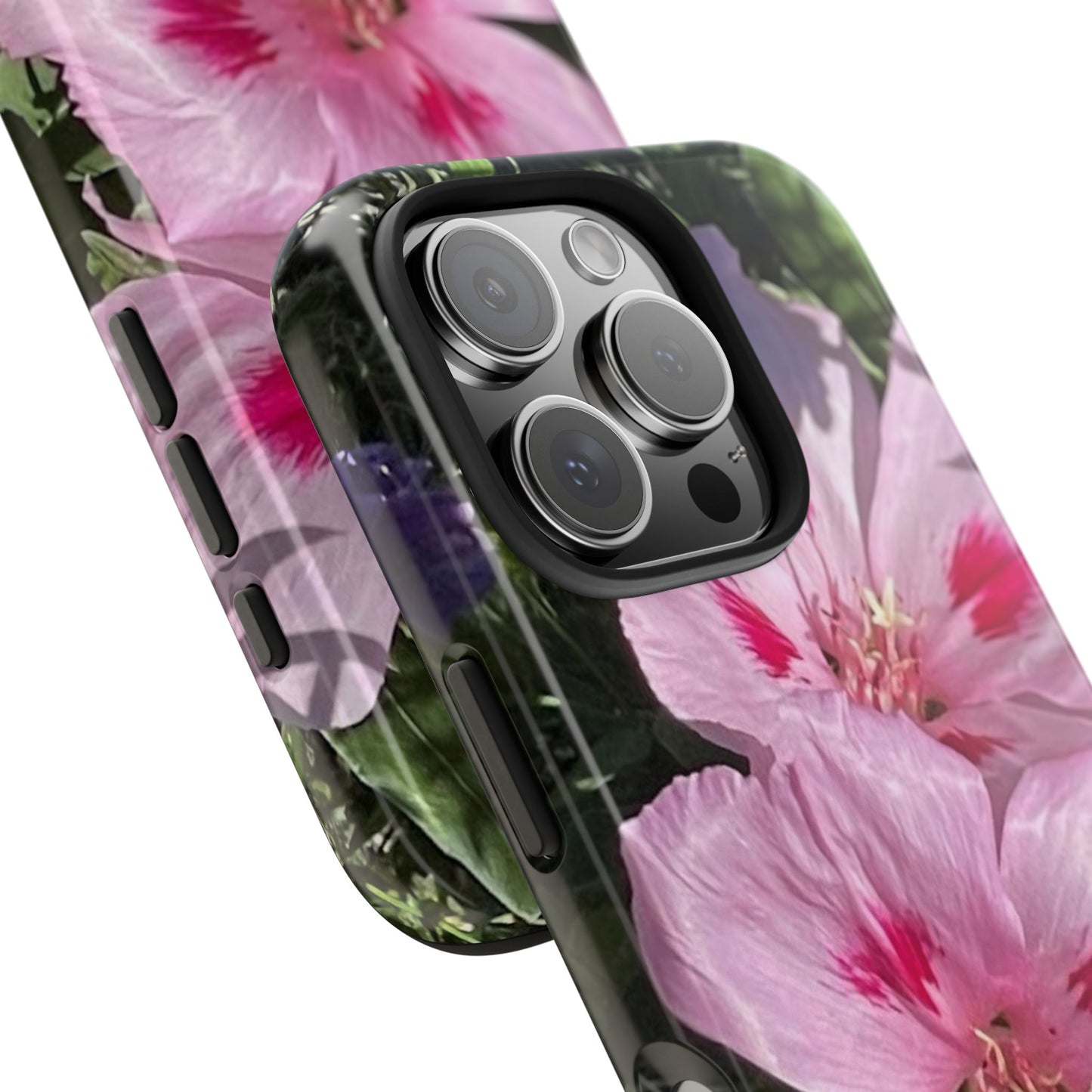 Vibrant Floral Tough Phone Case - Durable Protection with Stunning Pink Flowers