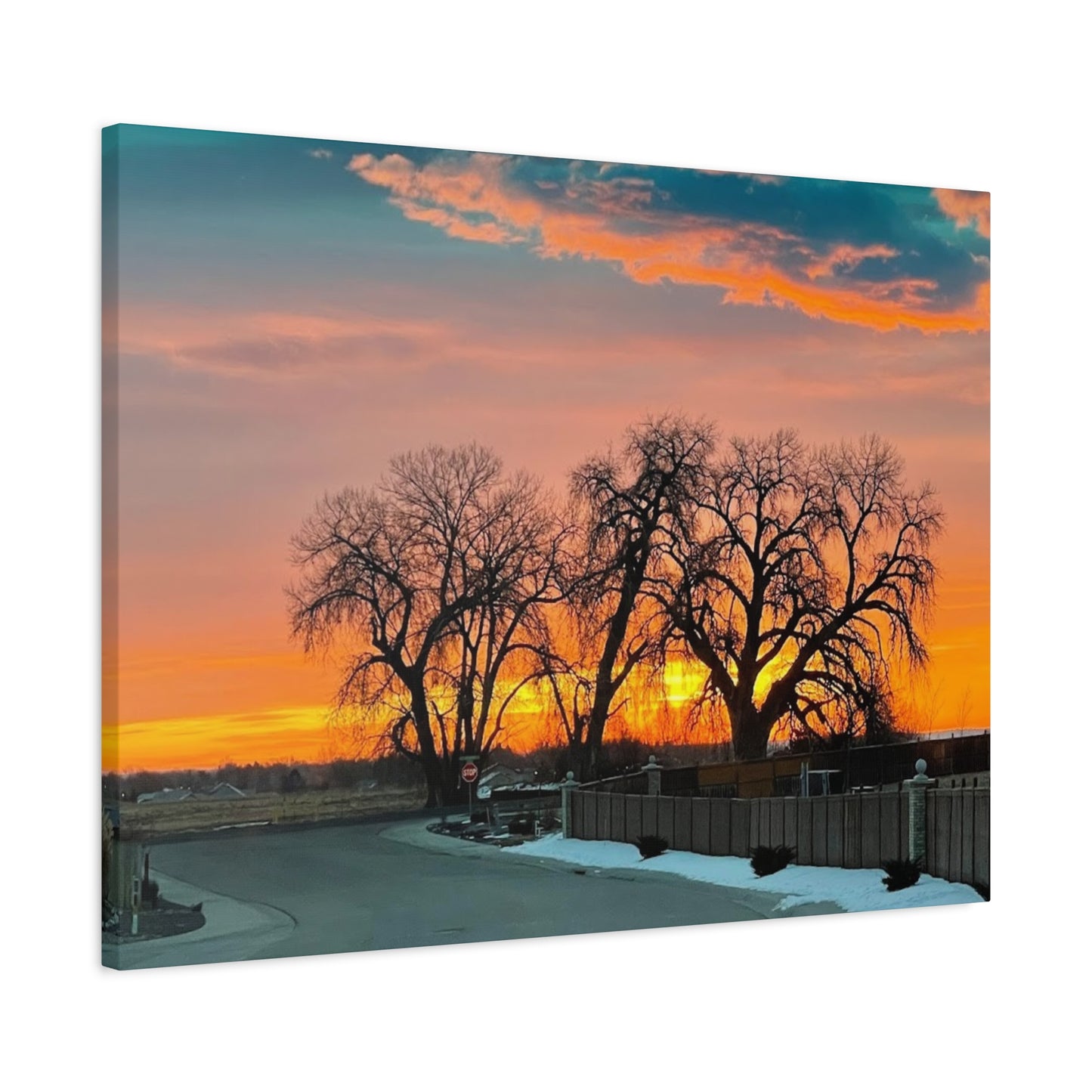 Serene Sunrise Matte Canvas Wall Art – 1.25" Stretched Landscape