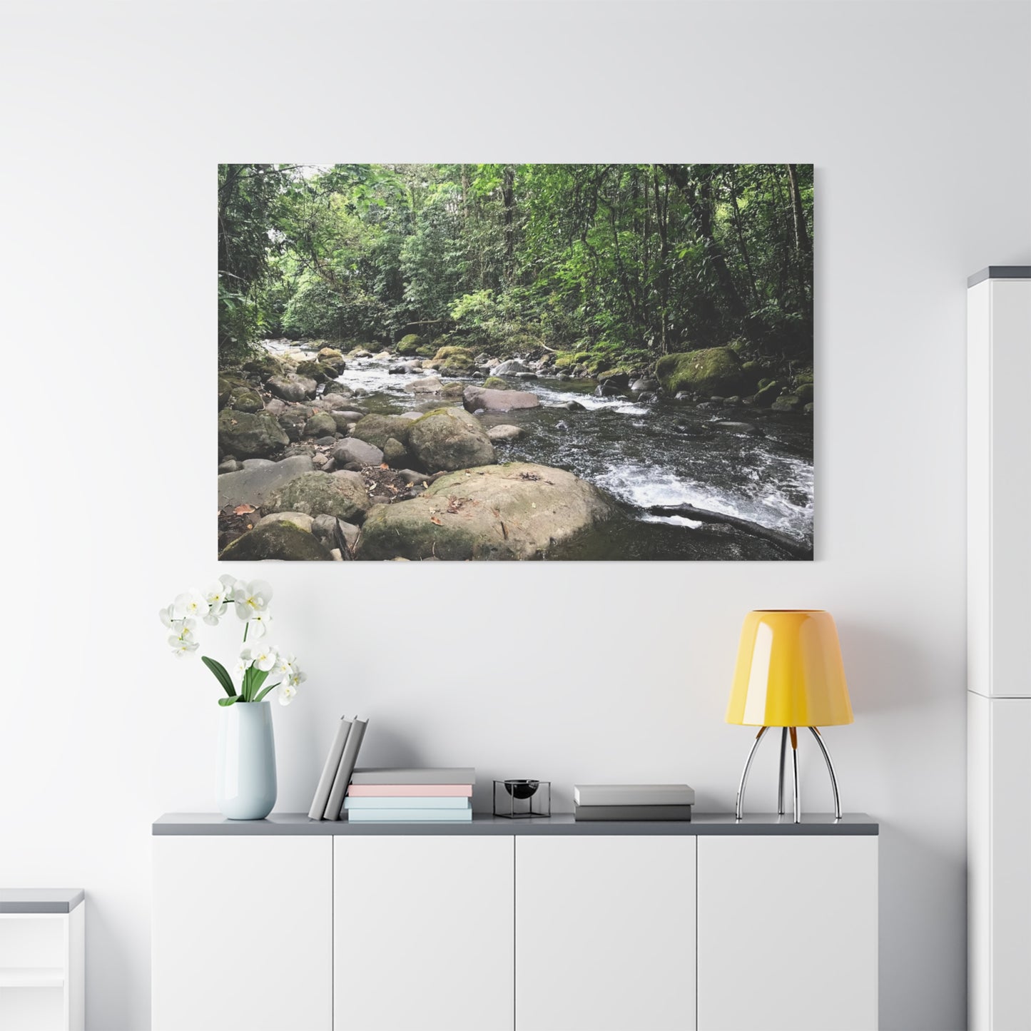 Serene Nature Canvas Wall Art – Tranquil River Landscape, 1.25" Stretched Print