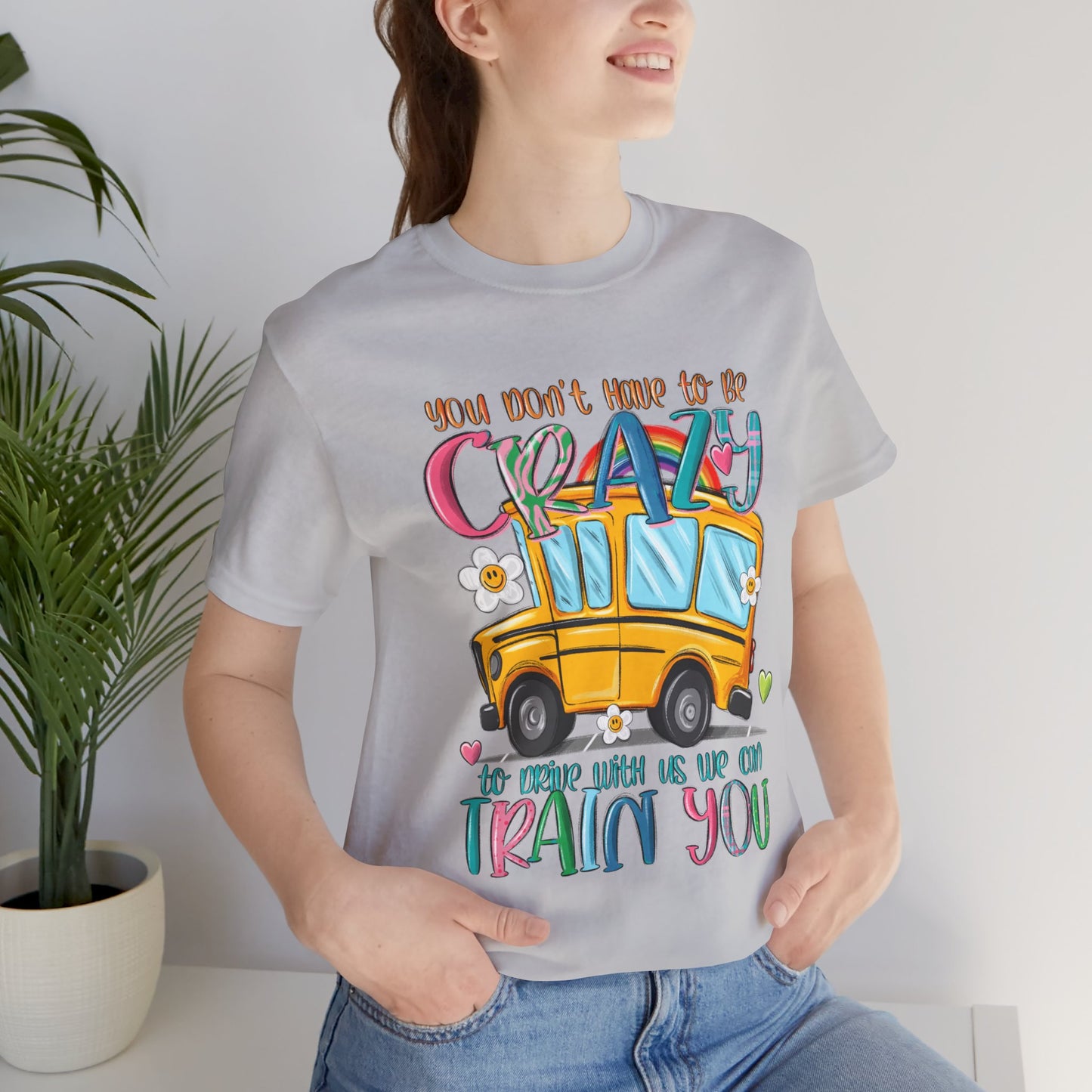 Crazy Train Unisex Jersey Tee - Fun & Whimsical Graphic T-Shirt for Bus Lovers