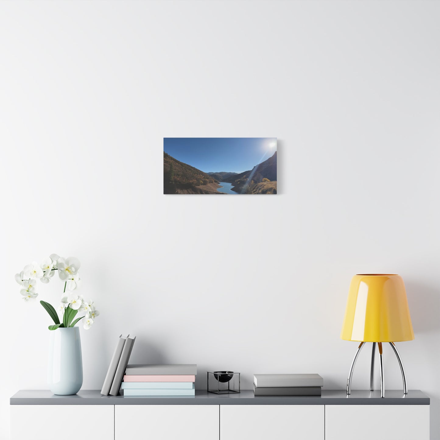Scenic Landscape Canvas Wall Art – Tranquil Mountain River Design