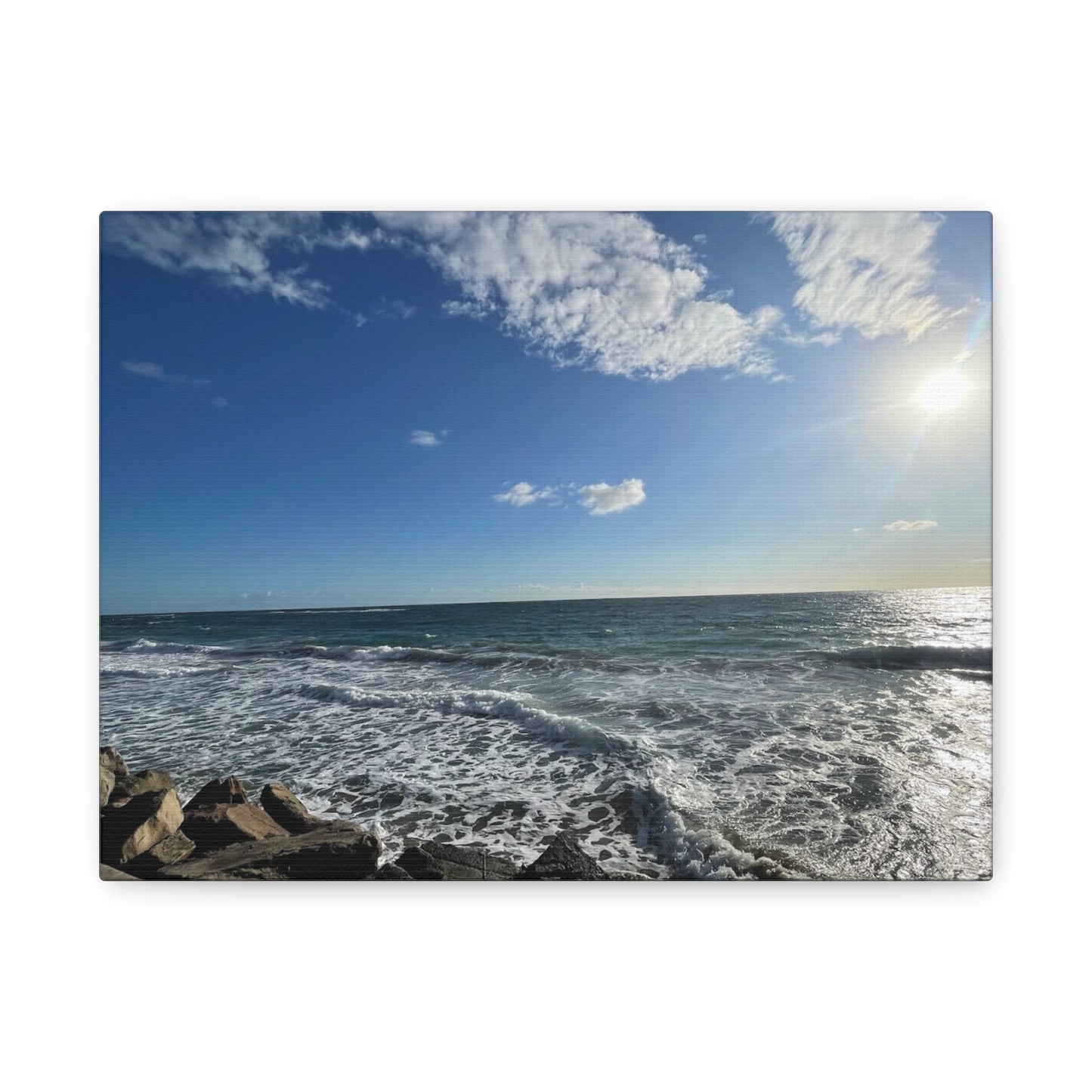 Ocean Waves Stretched Canvas Art - Serene Coastal Home Decor