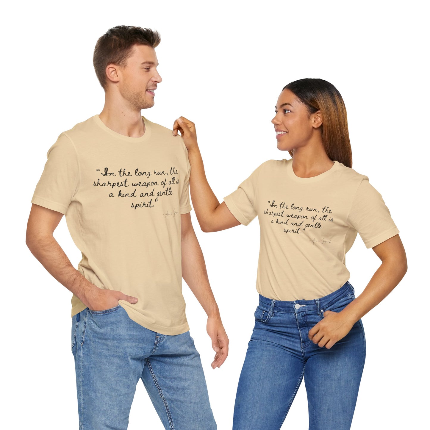 "In the long run..." Anne Frank Inspirational Quote Tee - Kind and Gentle Spirit