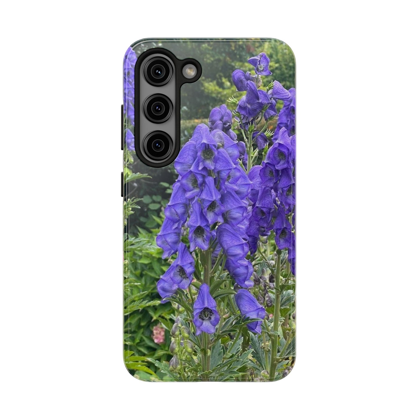Elegant Floral Tough Phone Case - Purple Aconite Design