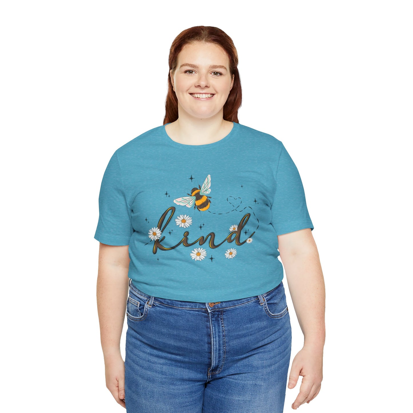 Bee Kind Unisex Jersey Short Sleeve Tee - Inspirational Floral Design