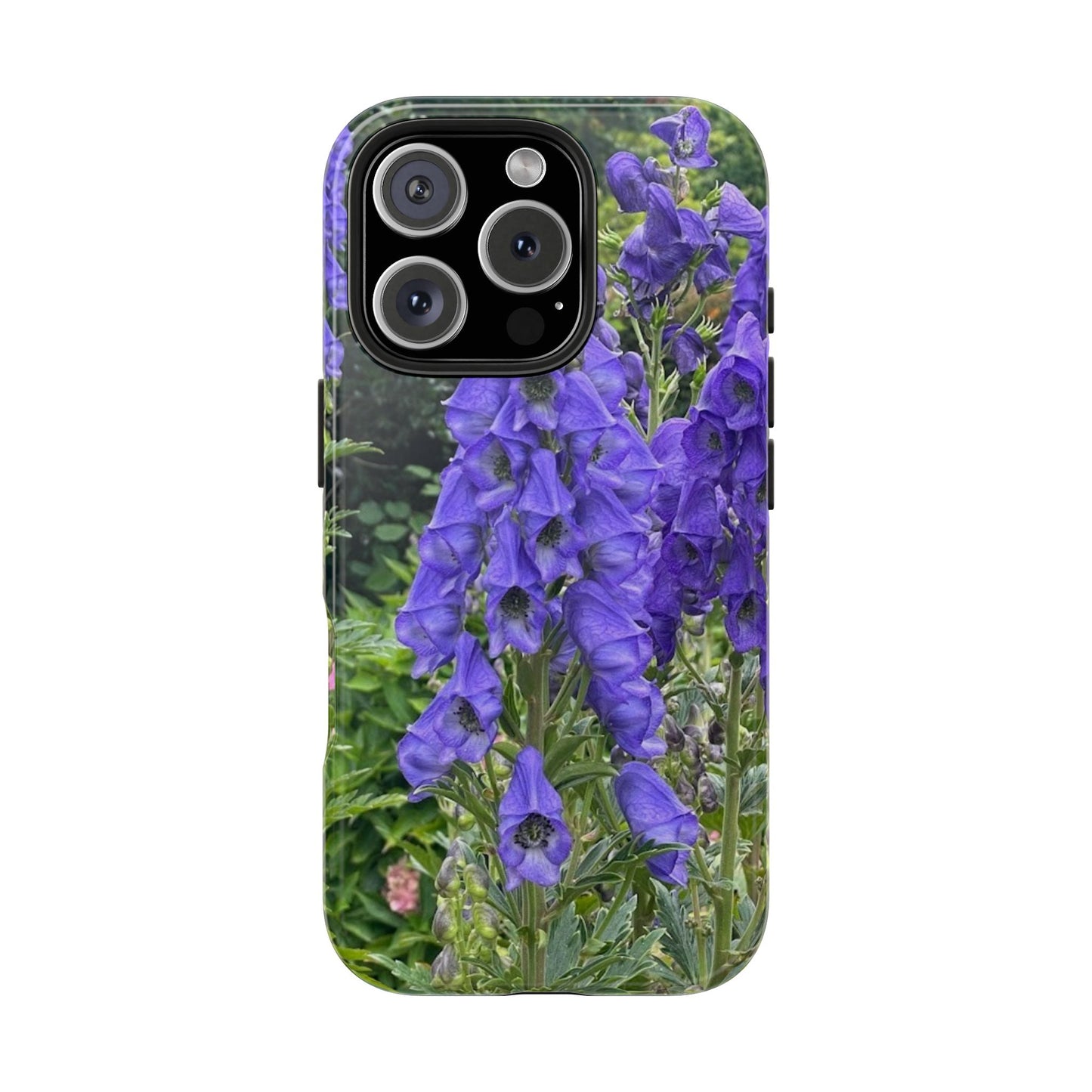 Elegant Floral Tough Phone Case - Purple Aconite Design