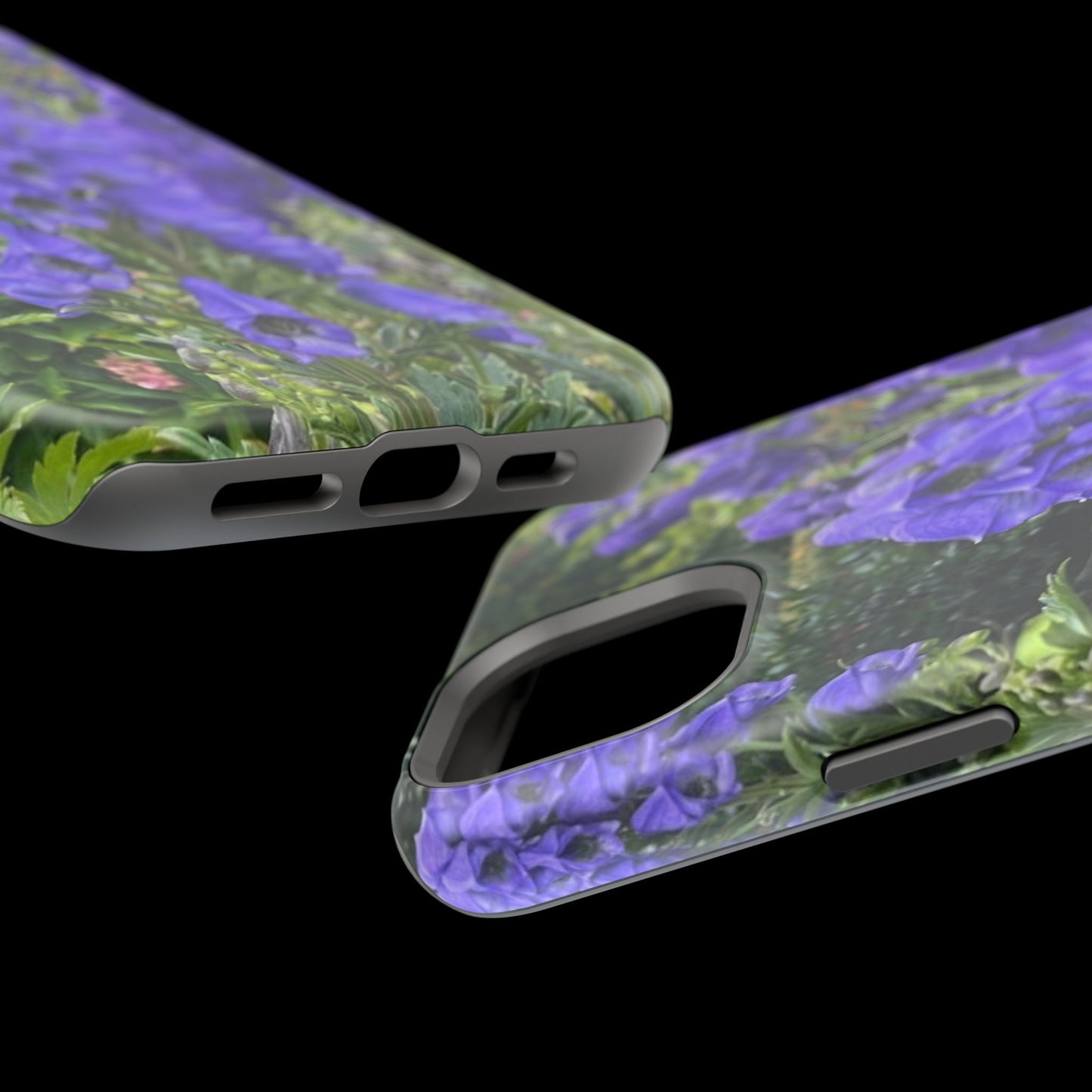 Floral Magnetic Tough Case - Vibrant Purple Flower Design for Resilience and Style