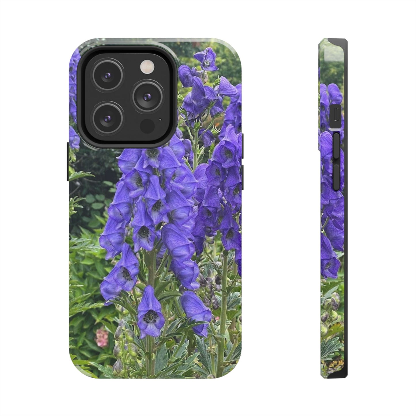 Elegant Floral Tough Phone Case - Purple Aconite Design