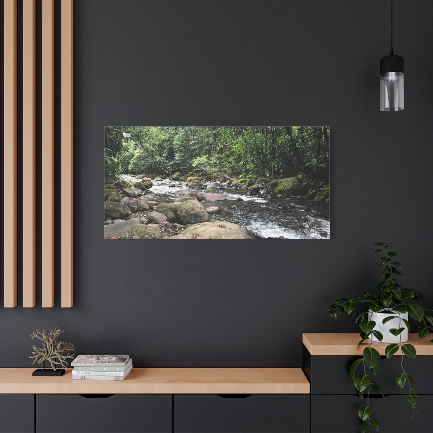 Serene Nature Canvas Wall Art – Tranquil River Landscape, 1.25" Stretched Print