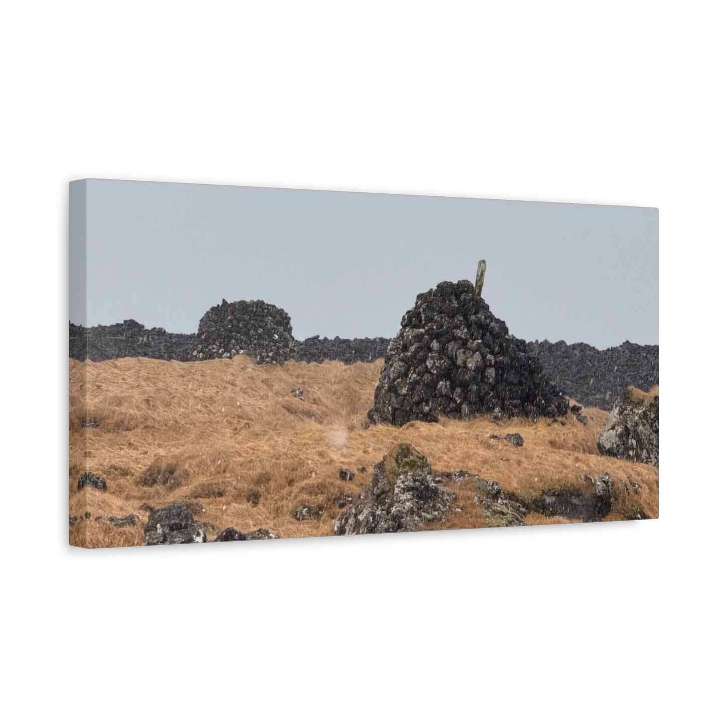 Nature-Inspired Stretched Canvas Art - Tranquil Rock Formation