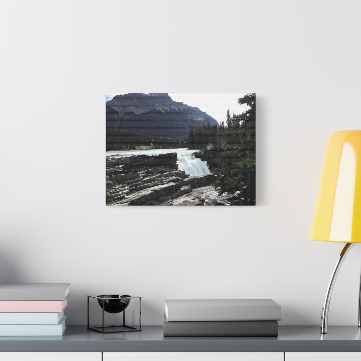 Mountain Waterfall Canvas Art - Stretched Wall Decor for Nature Lovers