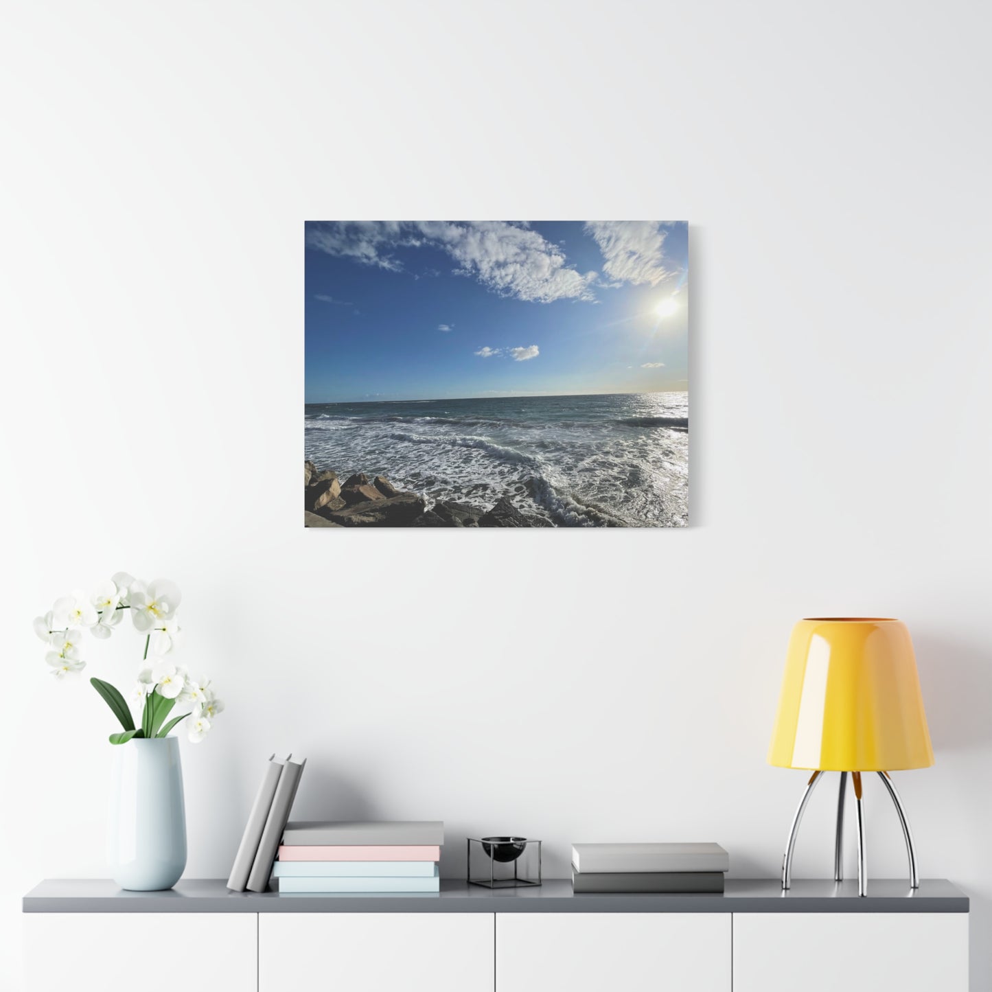 Ocean Waves Stretched Canvas Art - Serene Coastal Home Decor