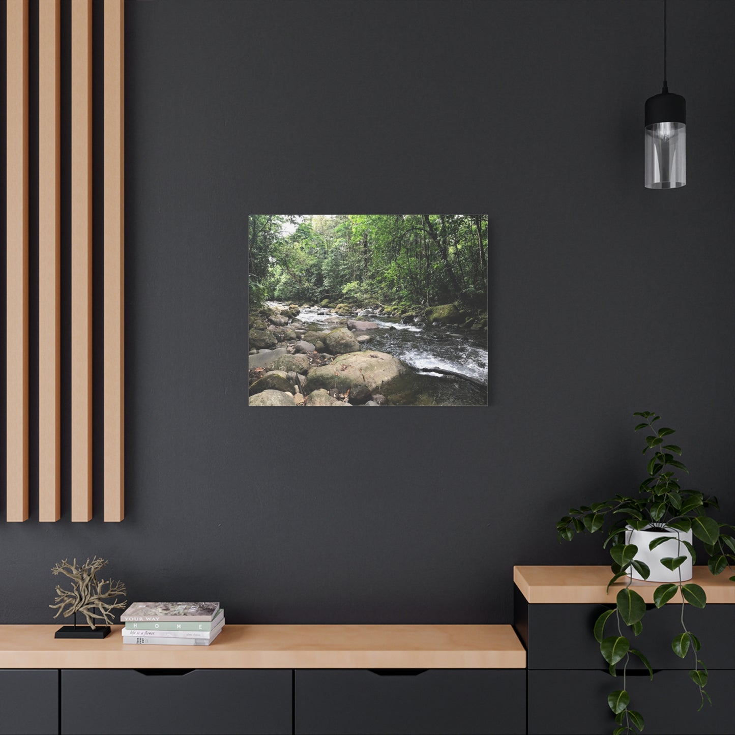 Serene Nature Canvas Wall Art – Tranquil River Landscape, 1.25" Stretched Print