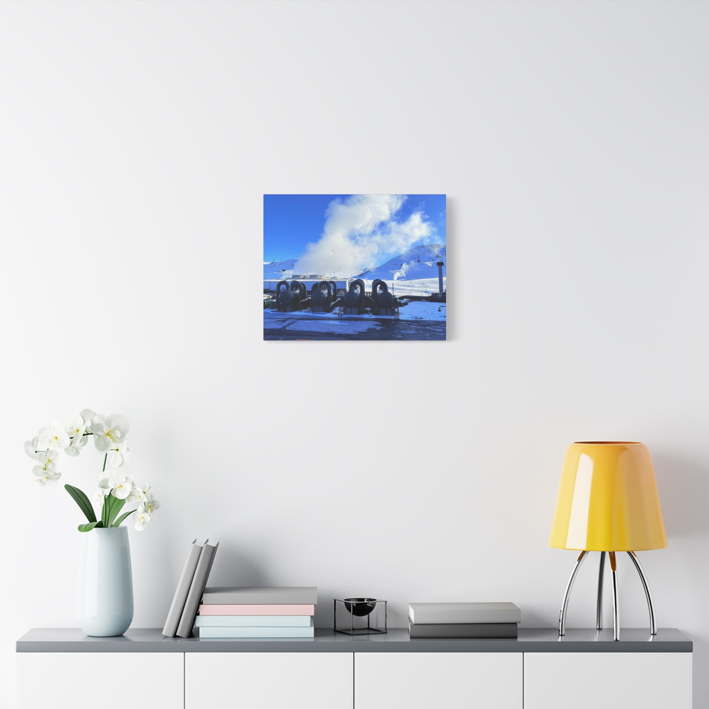 Industrial Landscape Canvas Print - 1.25" Stretched Art Iceland Hydroelectric plant
