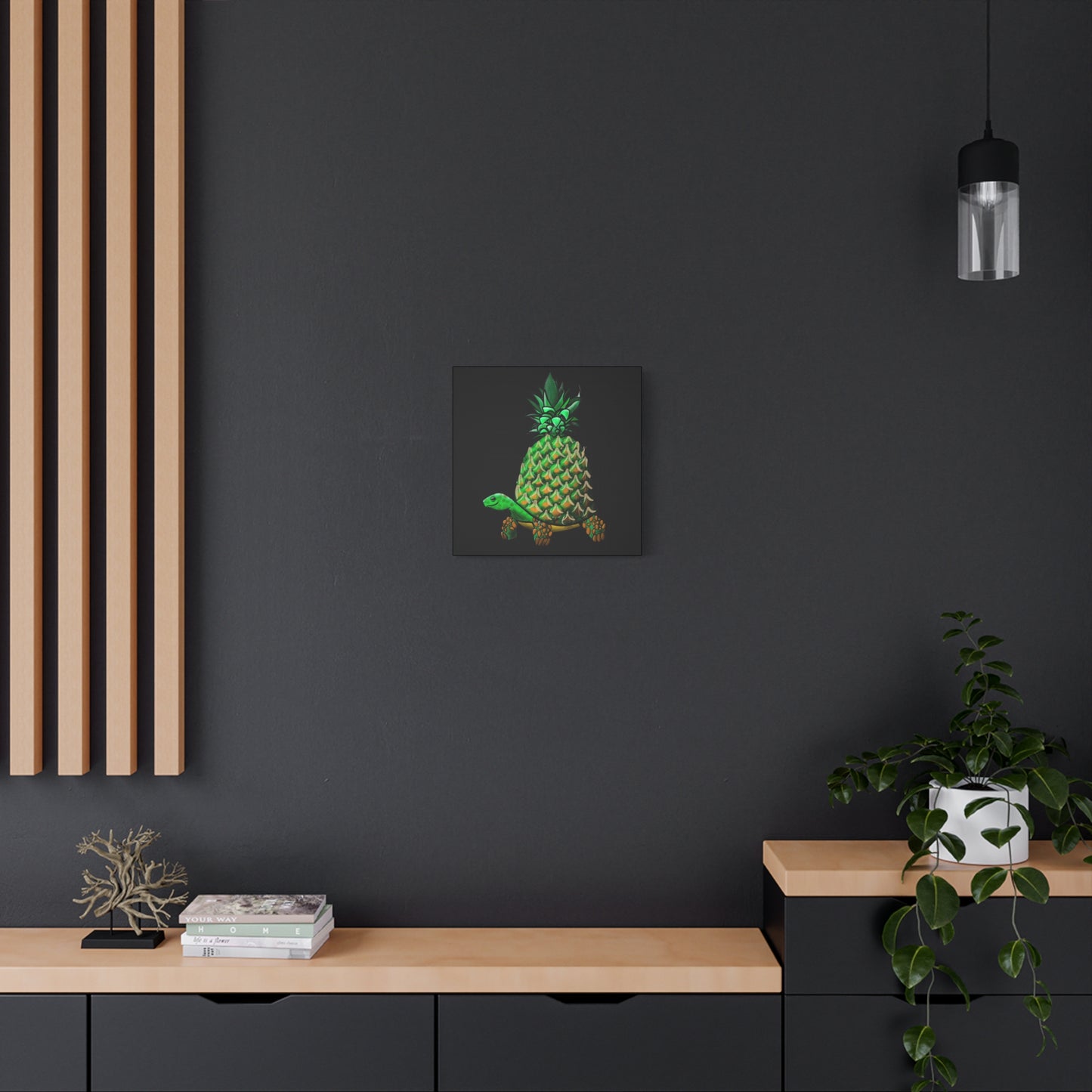 Tropical Turtle Canvas Art - Fun Pineapple Design for Home Décor