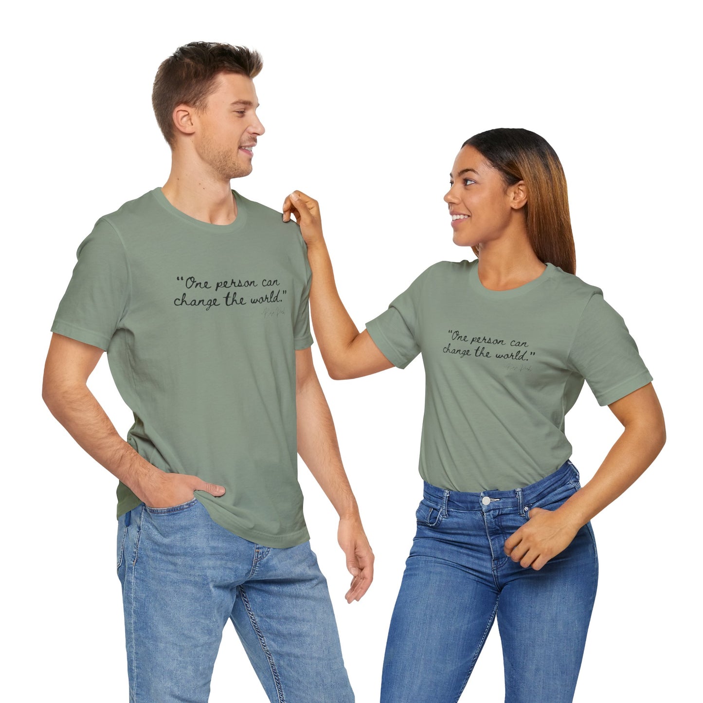 Rosa Parks Inspirational Quote Tee - "One Person Can Change The World" Unisex Jersey Short Sleeve Shirt