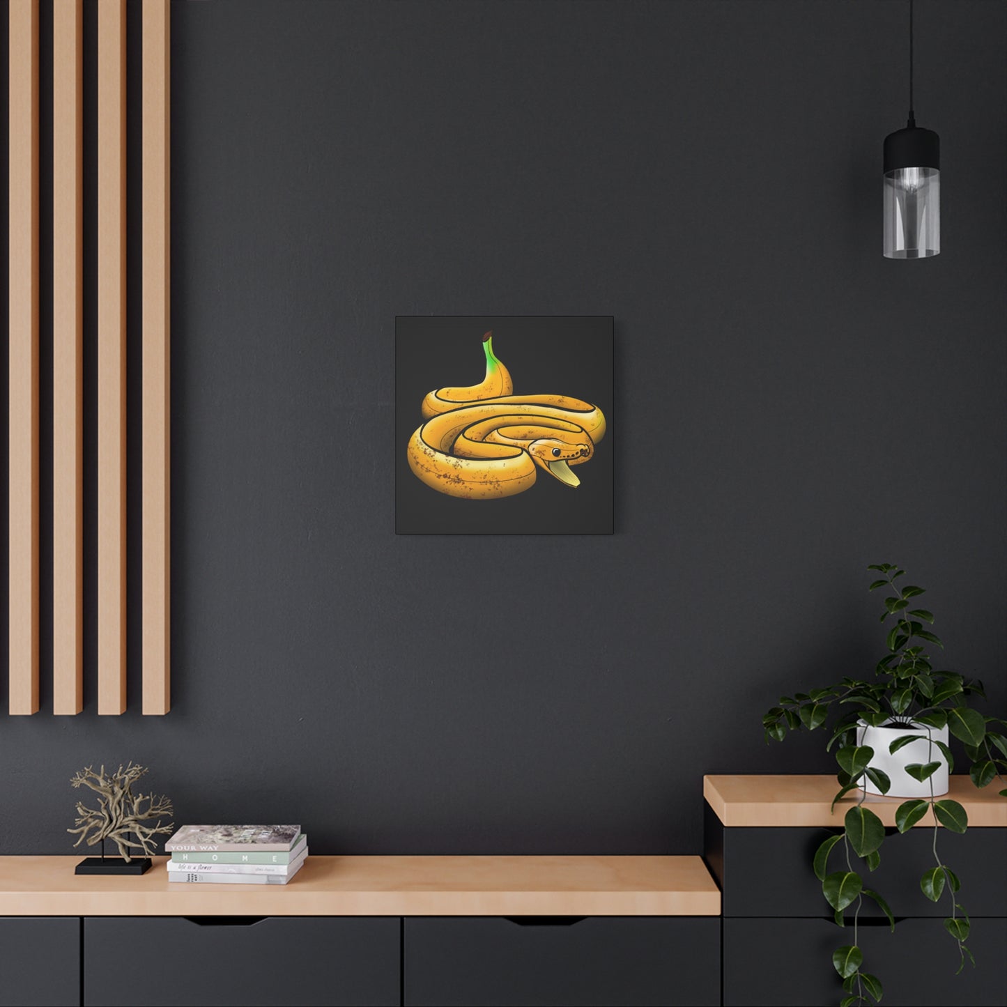 Funny Banana Snake Canvas Art - Quirky Home Decor for Animal Lovers