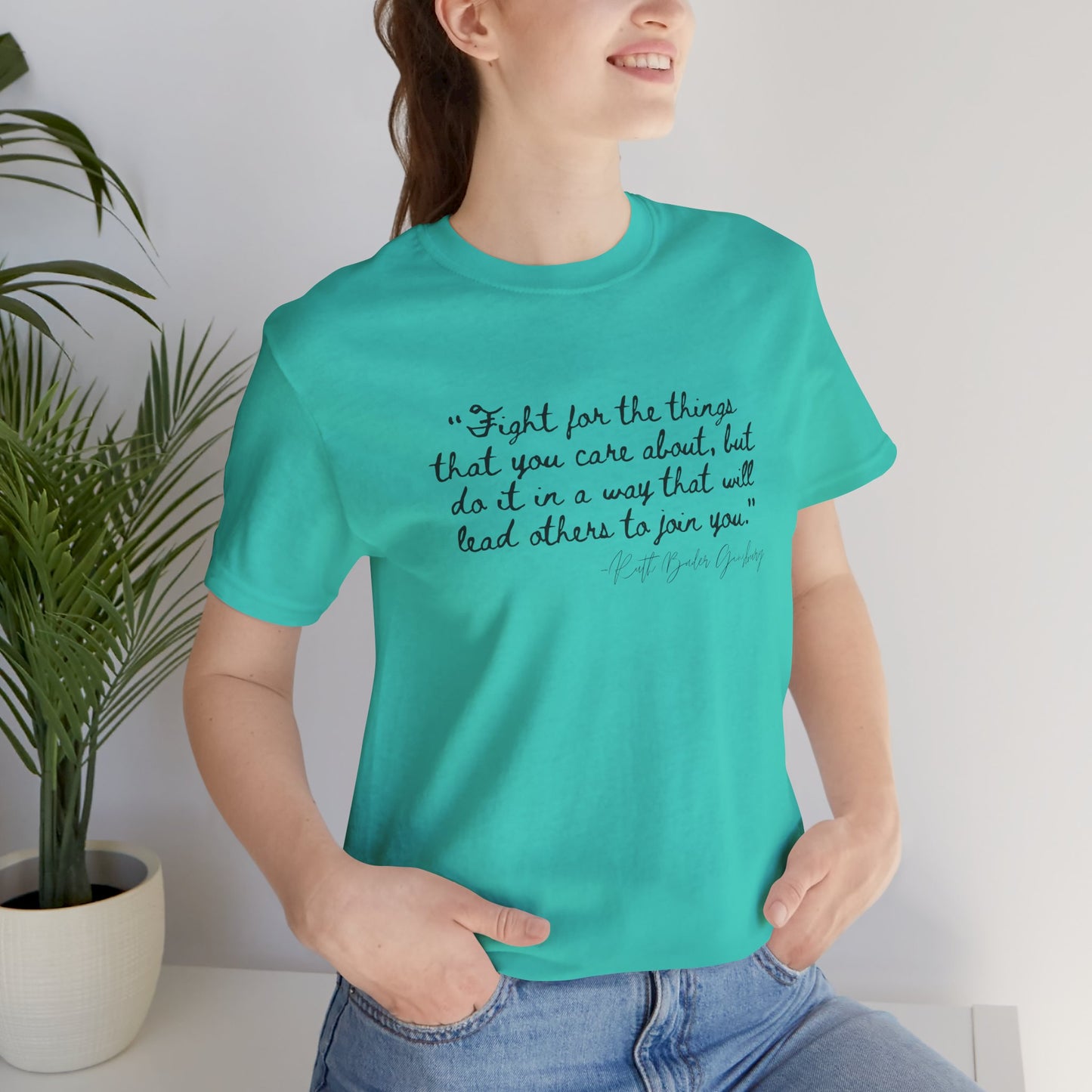 Inspirational Unisex Short Sleeve Tee – "Fight for the Things You Care About"