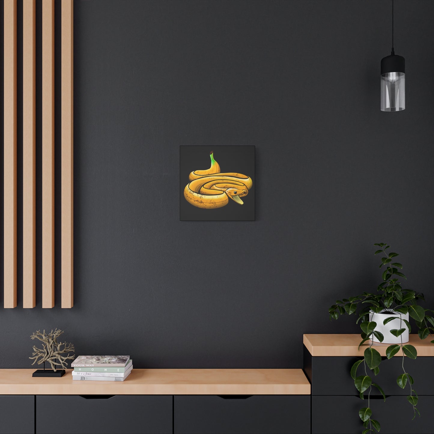 Funny Banana Snake Canvas Art - Quirky Home Decor for Animal Lovers