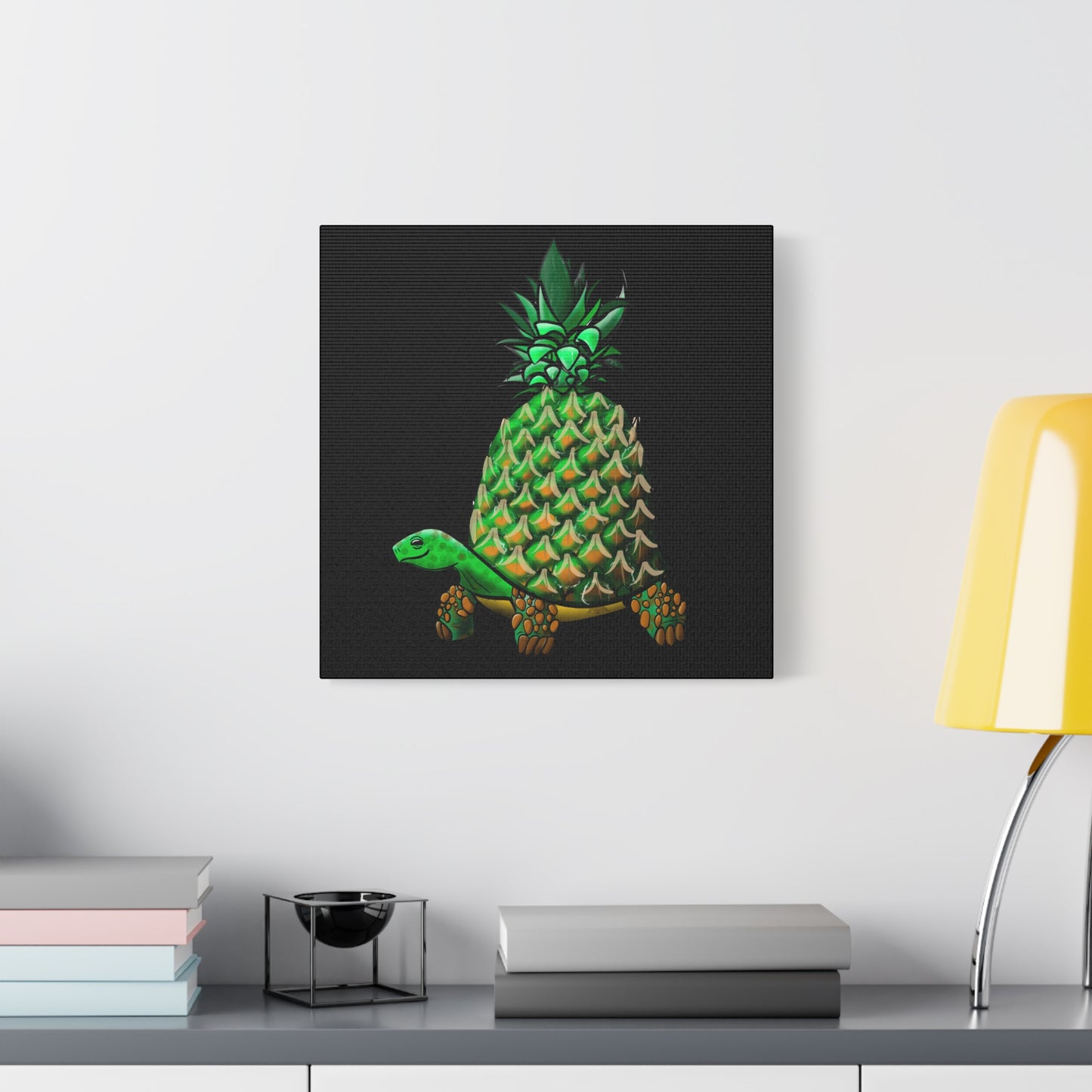 Tropical Turtle Canvas Art - Fun Pineapple Design for Home Décor