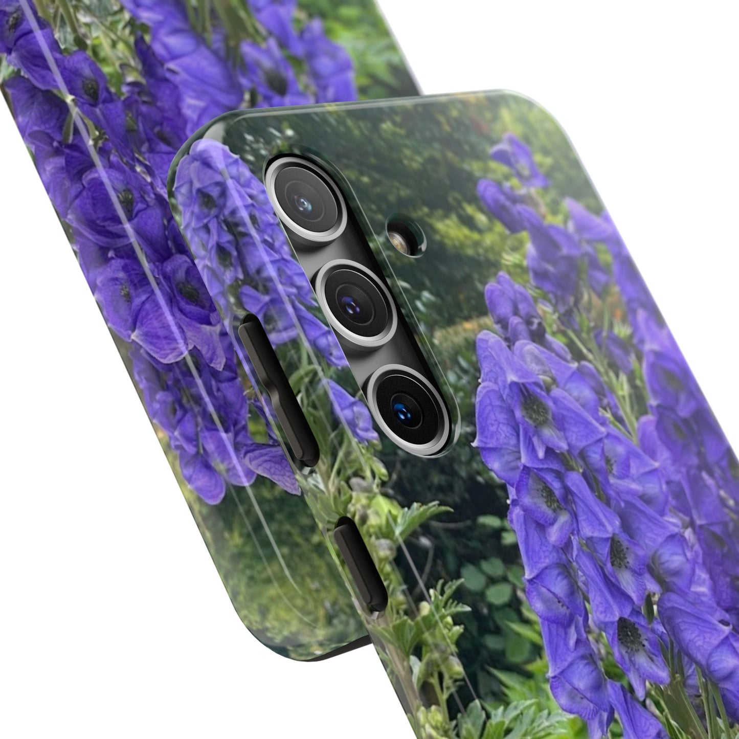 Elegant Floral Tough Phone Case - Purple Aconite Design