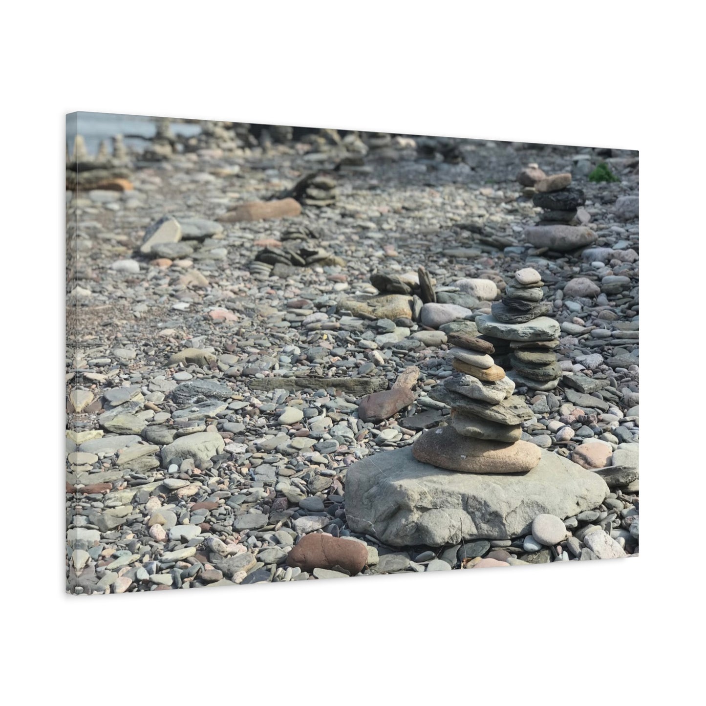 Serene Rock Balancing Canvas Art - 1.25" Matte Stretched Wall Décor