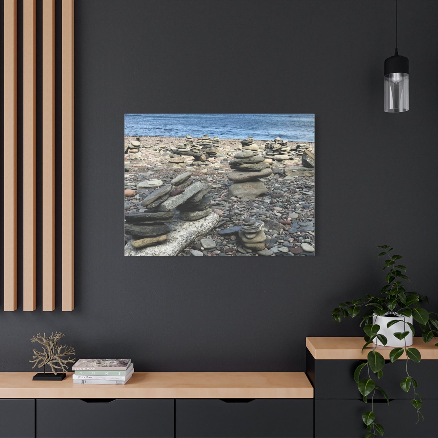 Tranquil Stone Stack Canvas Wall Art, Inspirational Home Decor, Serenity Gift, Nature Photography, Relaxing Living Room Art