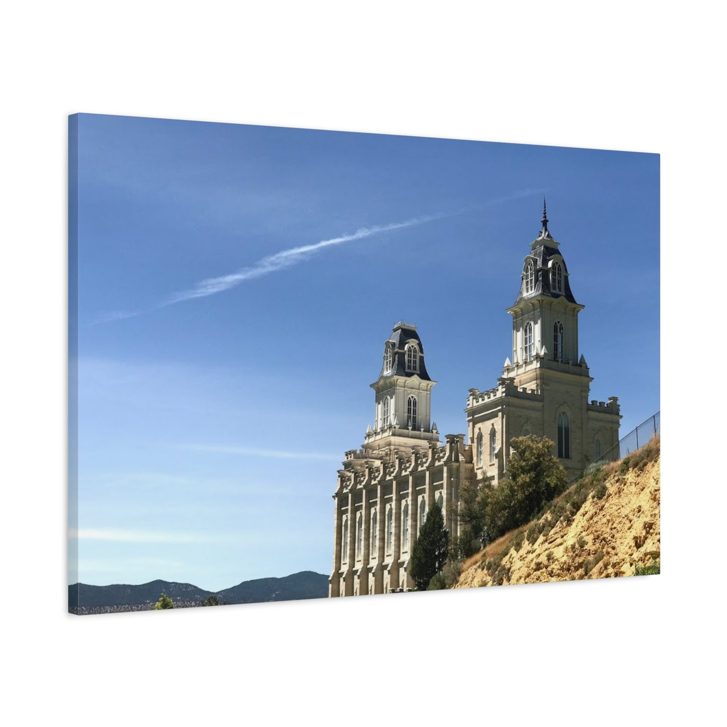 Stretched Matte Canvas Print of Historic Architecture Manti Temple LDS