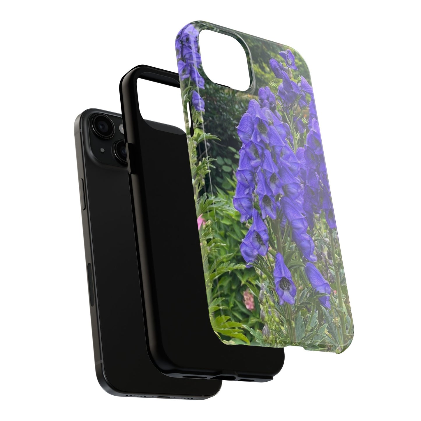 Elegant Floral Tough Phone Case - Purple Aconite Design