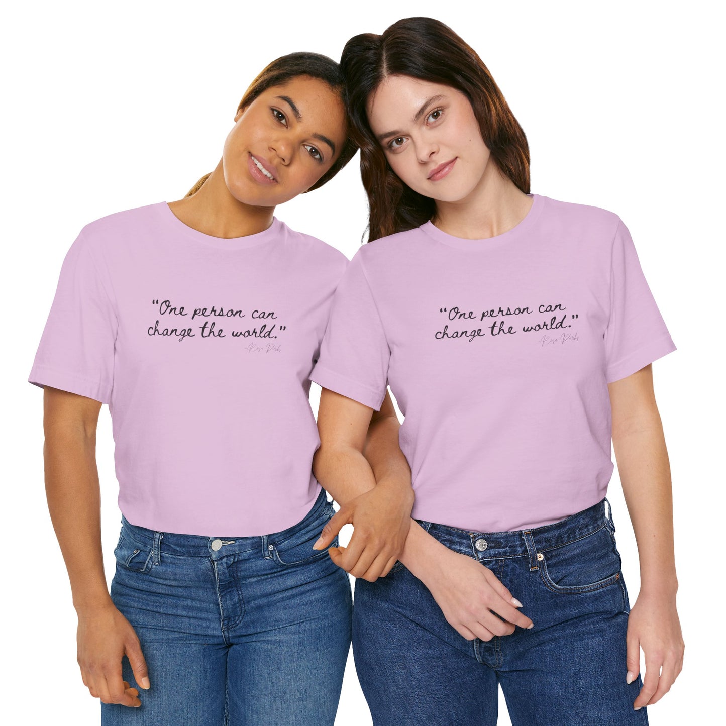 Rosa Parks Inspirational Quote Tee - "One Person Can Change The World" Unisex Jersey Short Sleeve Shirt