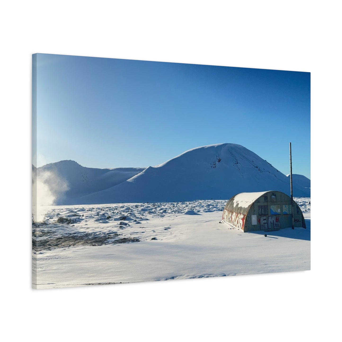 Snow-Covered Landscape Canvas Art - Stretched Matte Print