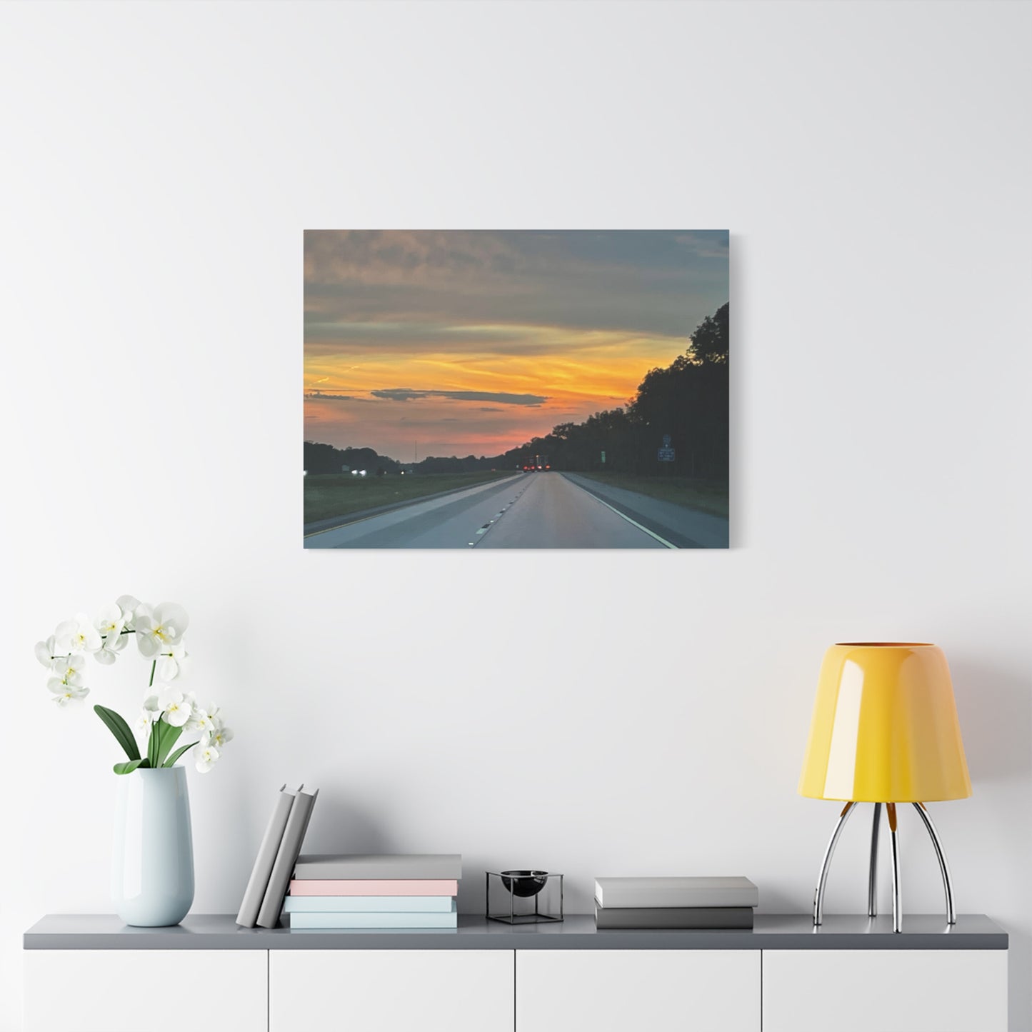 Sunset Roadway Canvas Print - Matte Stretched Artwork