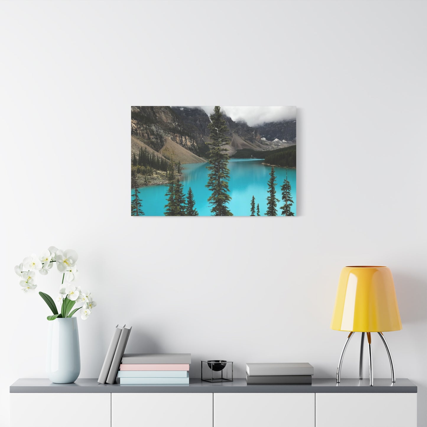 Scenic Landscape Canvas Wall Art - Tranquil Mountain Lake Decor