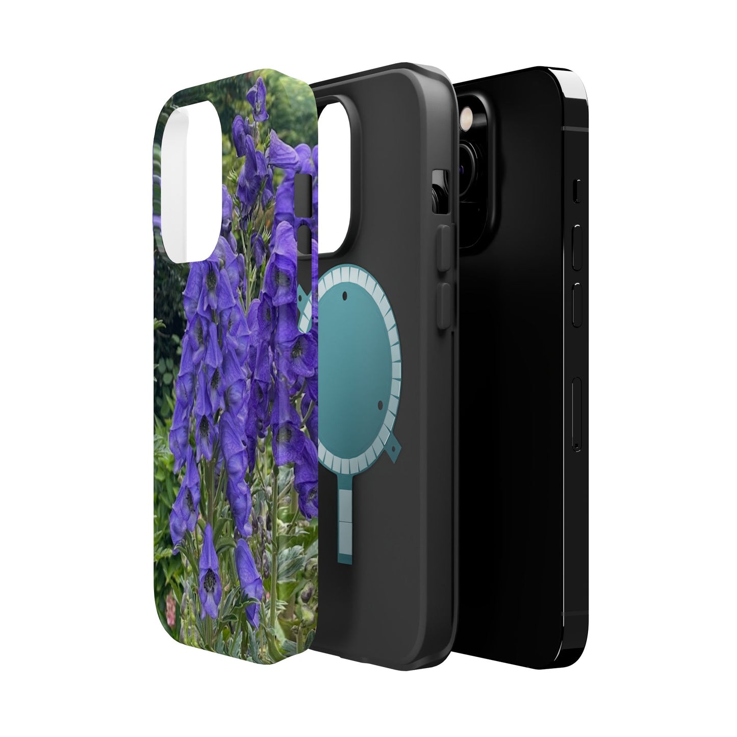 Floral Magnetic Tough Case - Vibrant Purple Flower Design for Resilience and Style
