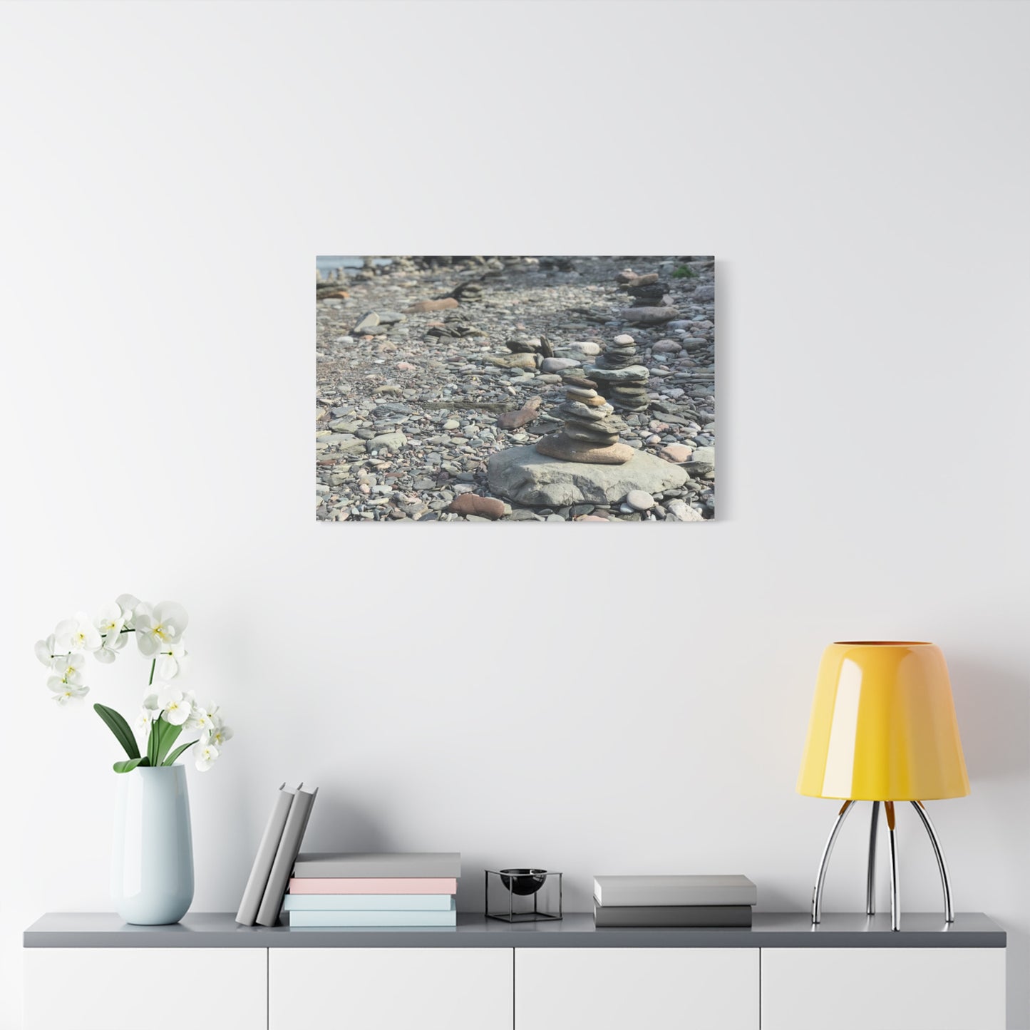 Serene Rock Balancing Canvas Art - 1.25" Matte Stretched Wall Décor