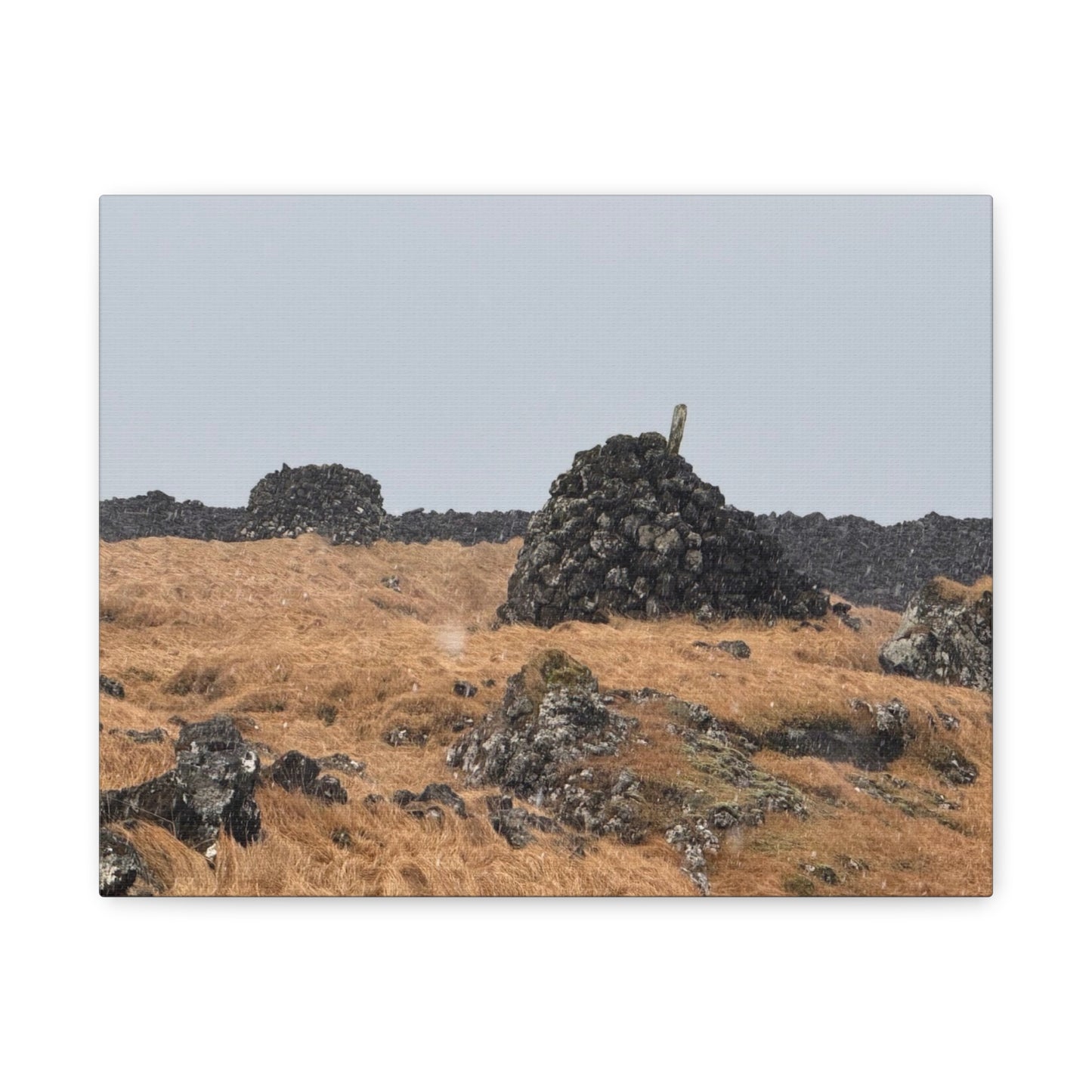 Nature-Inspired Stretched Canvas Art - Tranquil Rock Formation