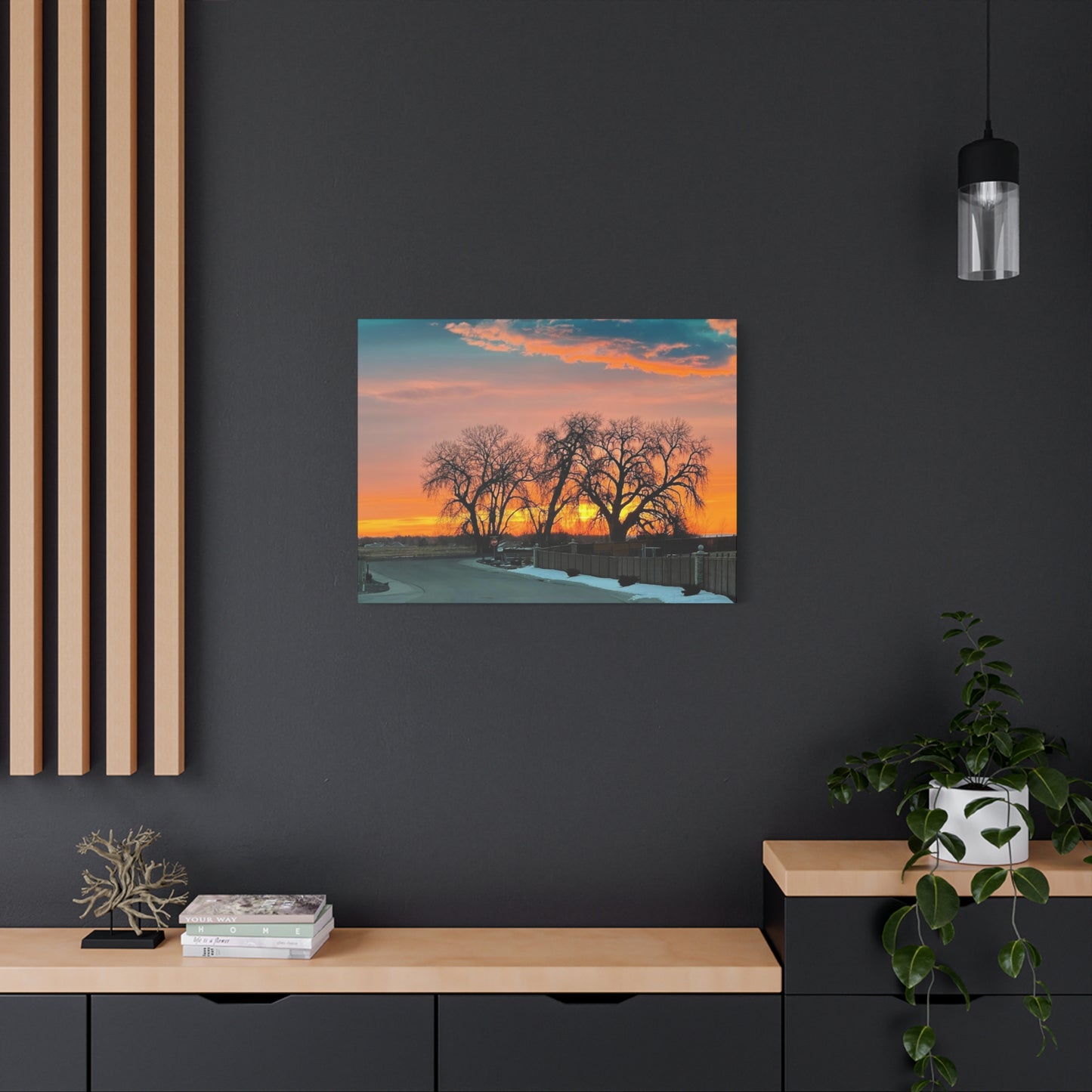 Serene Sunrise Matte Canvas Wall Art – 1.25" Stretched Landscape