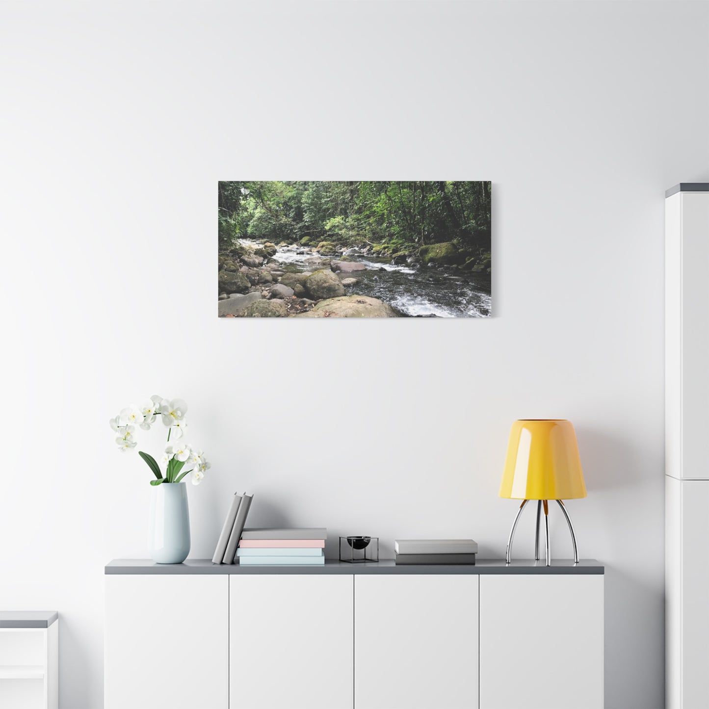 Serene Nature Canvas Wall Art – Tranquil River Landscape, 1.25" Stretched Print