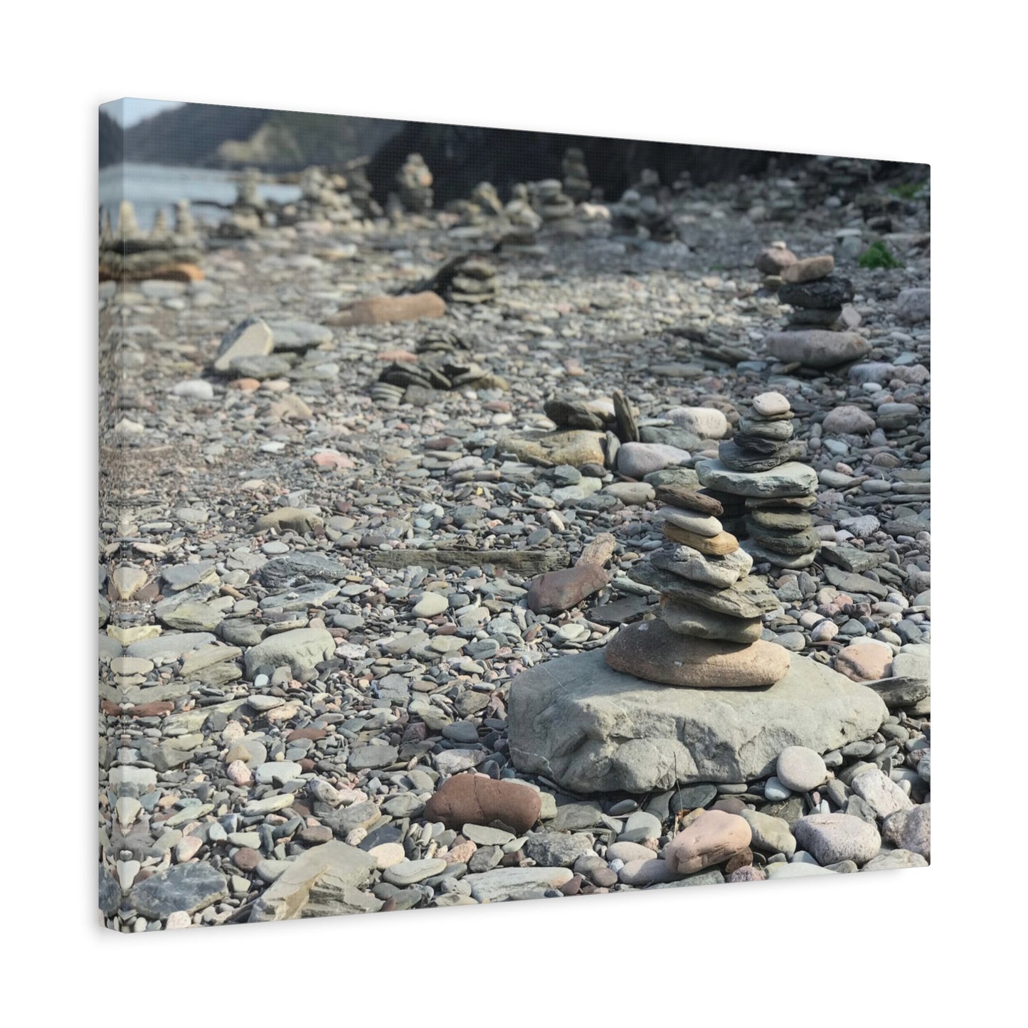 Serene Rock Balancing Canvas Art - 1.25" Matte Stretched Wall Décor