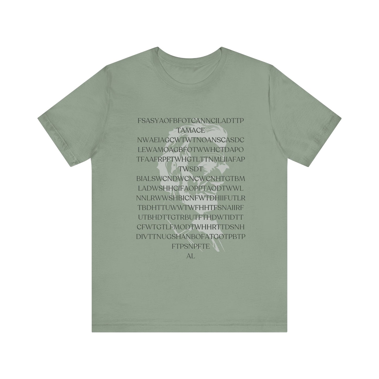 Lincoln's Gettysburg Address Unisex Jersey Short Sleeve Tee with Text Design